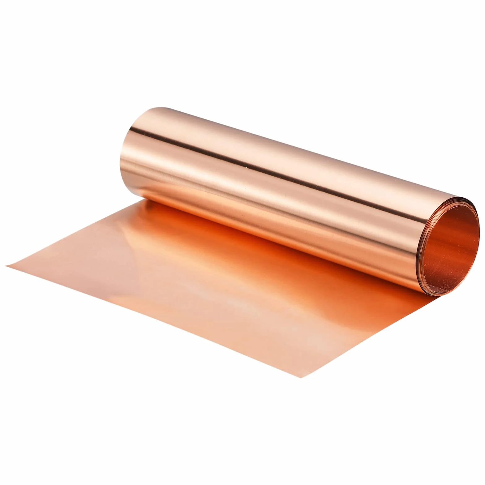 sourcing map Cobre Hoja Rollo 3500mm x 200mm x 0.05mm, 99.9% Puro Cobre Tira Cobre Intermitente Metal Lámina Placa para Electricidad Bricolaje Proyectos (Múltiples Tamaños)