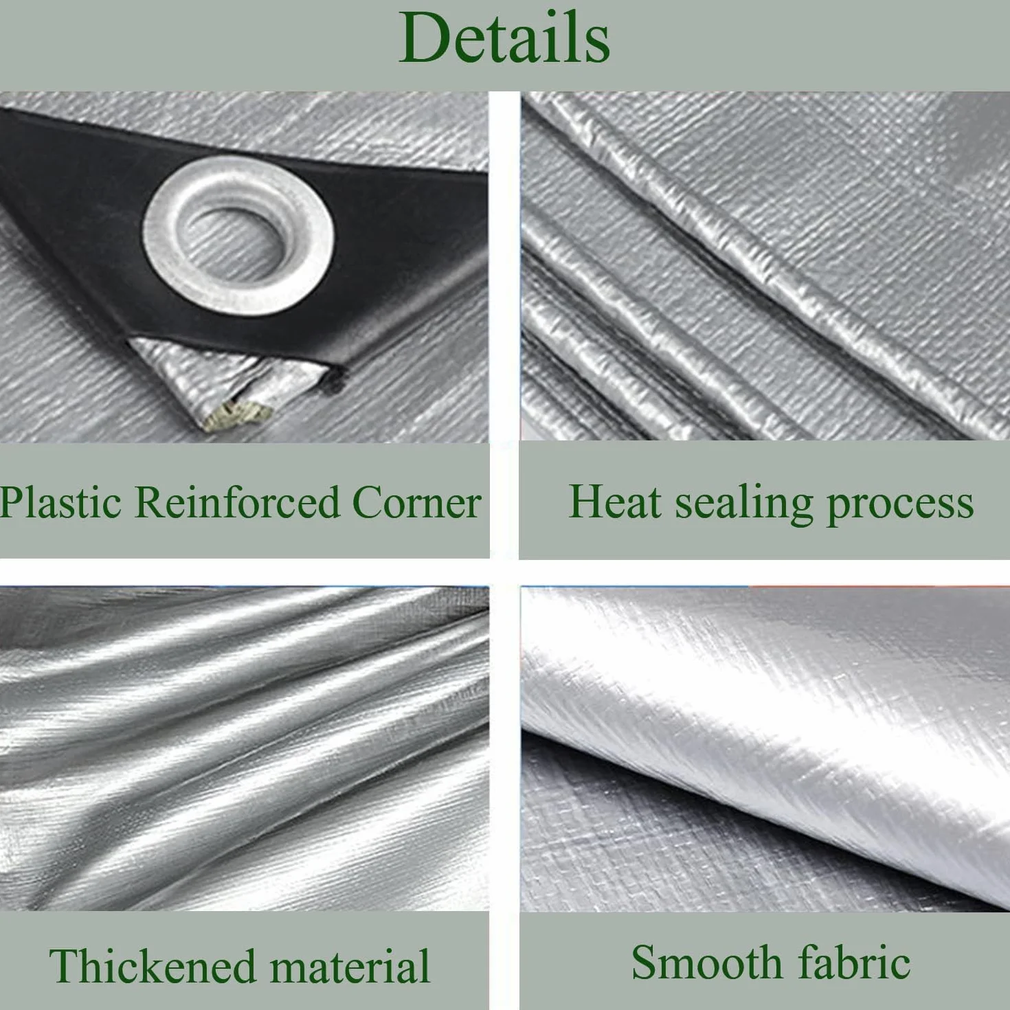 Lona de Cobertura, 3 x 6 m, Plateado, Impermeable con Ojales, 130 g/m², Resistente a los rasguños, a los Rayos UV, antimoho, Lona Multiuso para Muebles de jardín, Madera, Auto