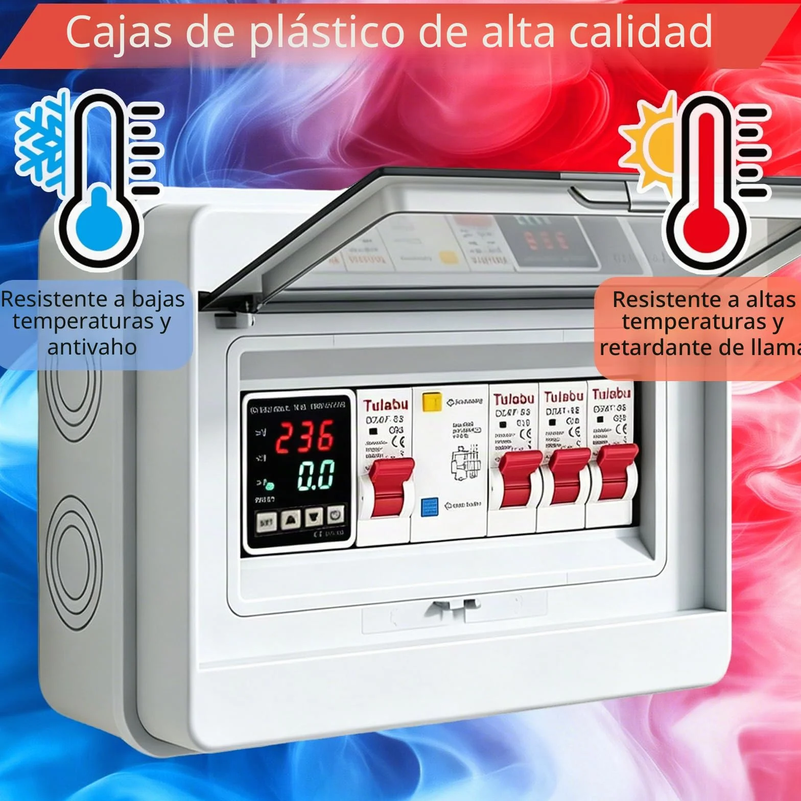 Caja Distribución Montada Superficie, Caja de Distribución de Superficie IP65 Interruptores Desconexión CA 32 A, 16 A y 10 A para Uso en Talleres y Hogares
