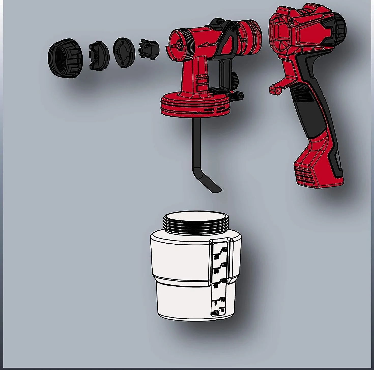 Einhell Sistema eléctrico de pulverización de Pintura TC-SY 700 S (700 W, Semi-estacionario, áreas de Trabajo Medianas y Grandes, para Barnices, esmaltes y Pinturas para Paredes Interiores)