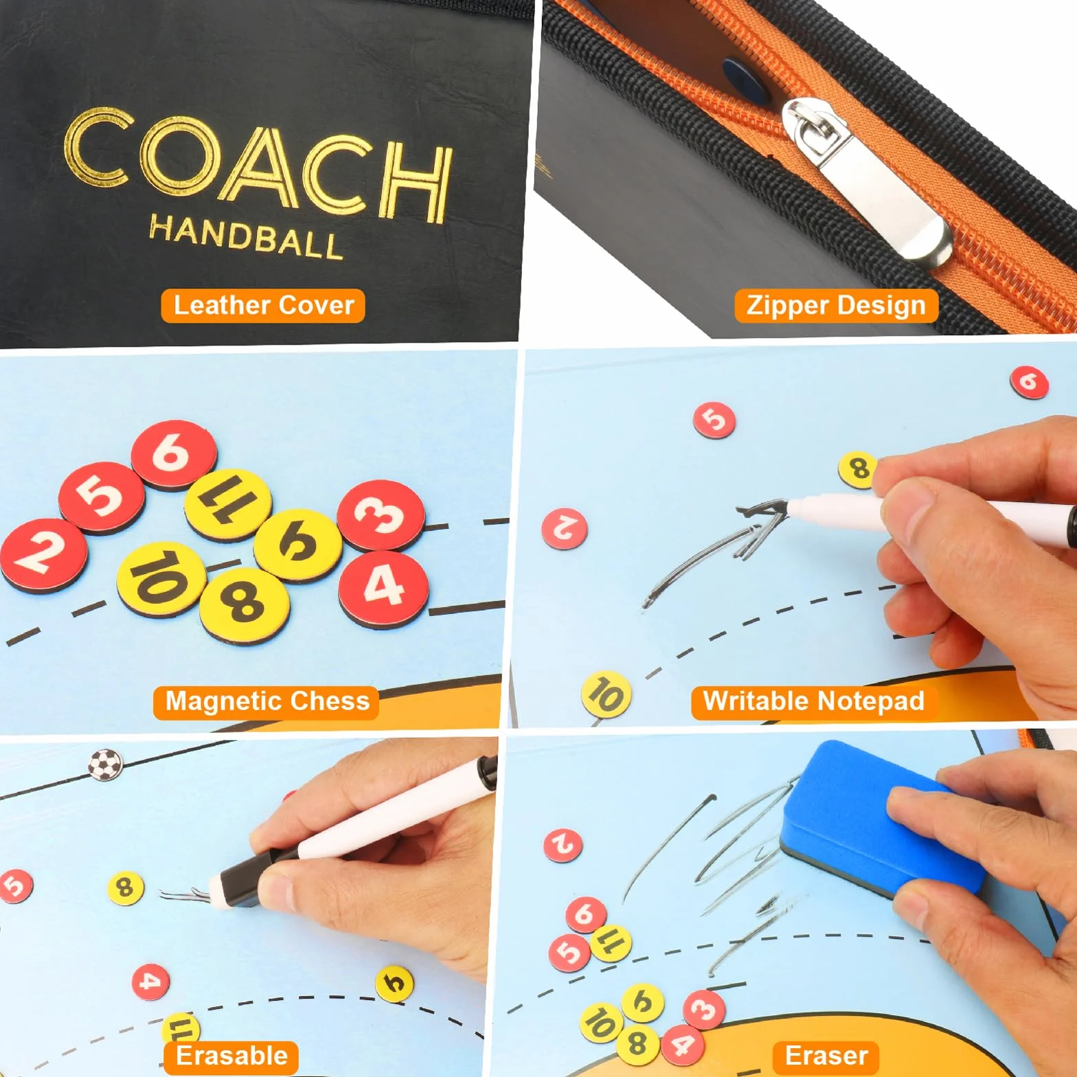 Pizarra Magnetica Balonmano Entrenador Tablero Tacticas Imanes Carpeta Tactica Entrenadores Arbitos