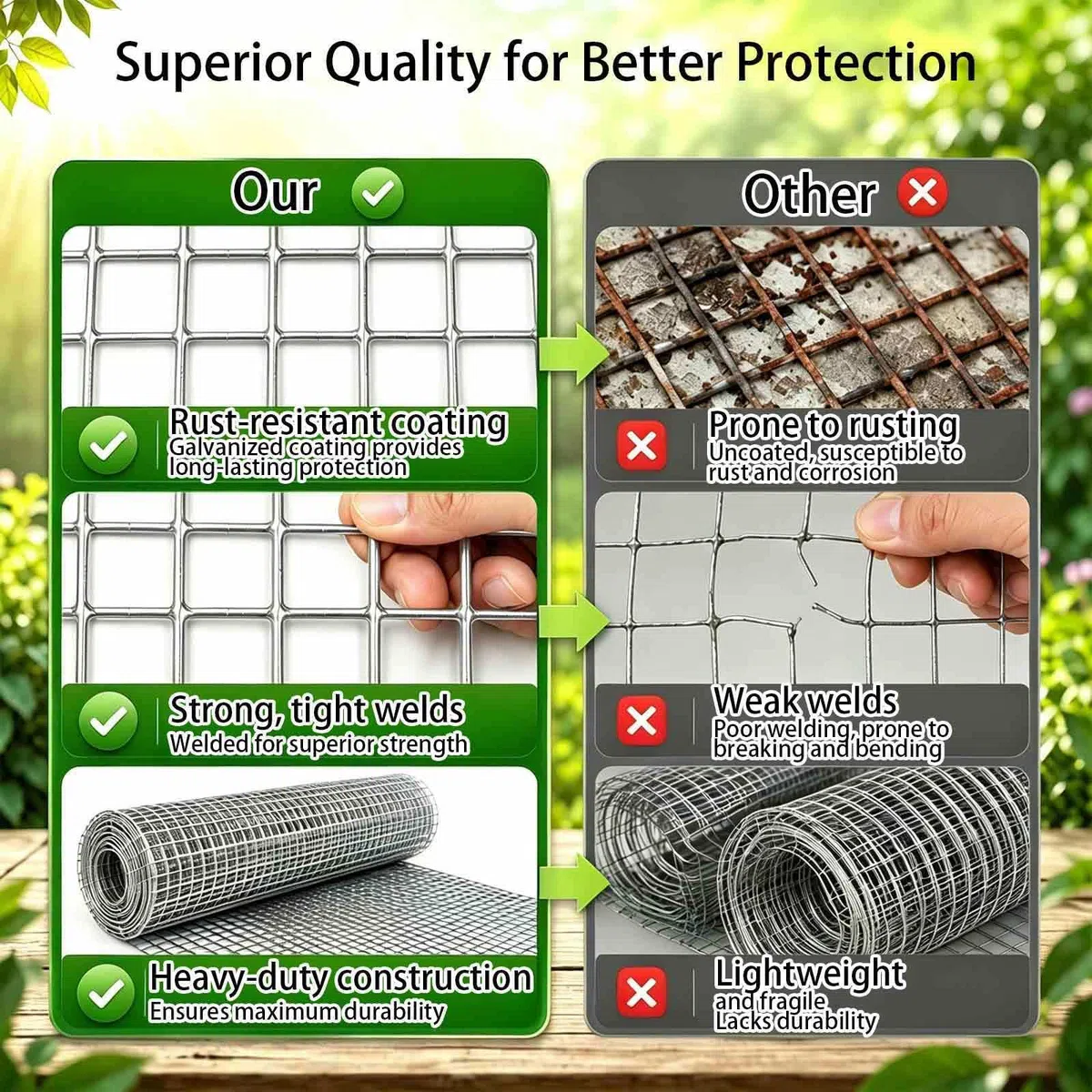 Malla Metalica Galvanizada Disponible En Varios Tamaños Acero inoxidable Malla Gallinero Cercado Para Cerdos Y Cabras En Patios, Jardines Y Campos,10mm*10m