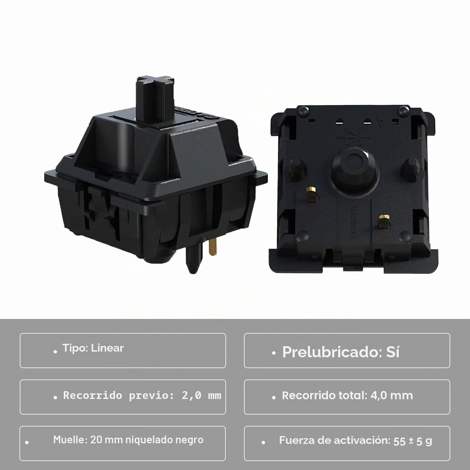 kutethy Gateron Oil King - Interruptores lineales prelubricados de 5 Pines para Teclado mecánico (36 Unidades, Oil King)