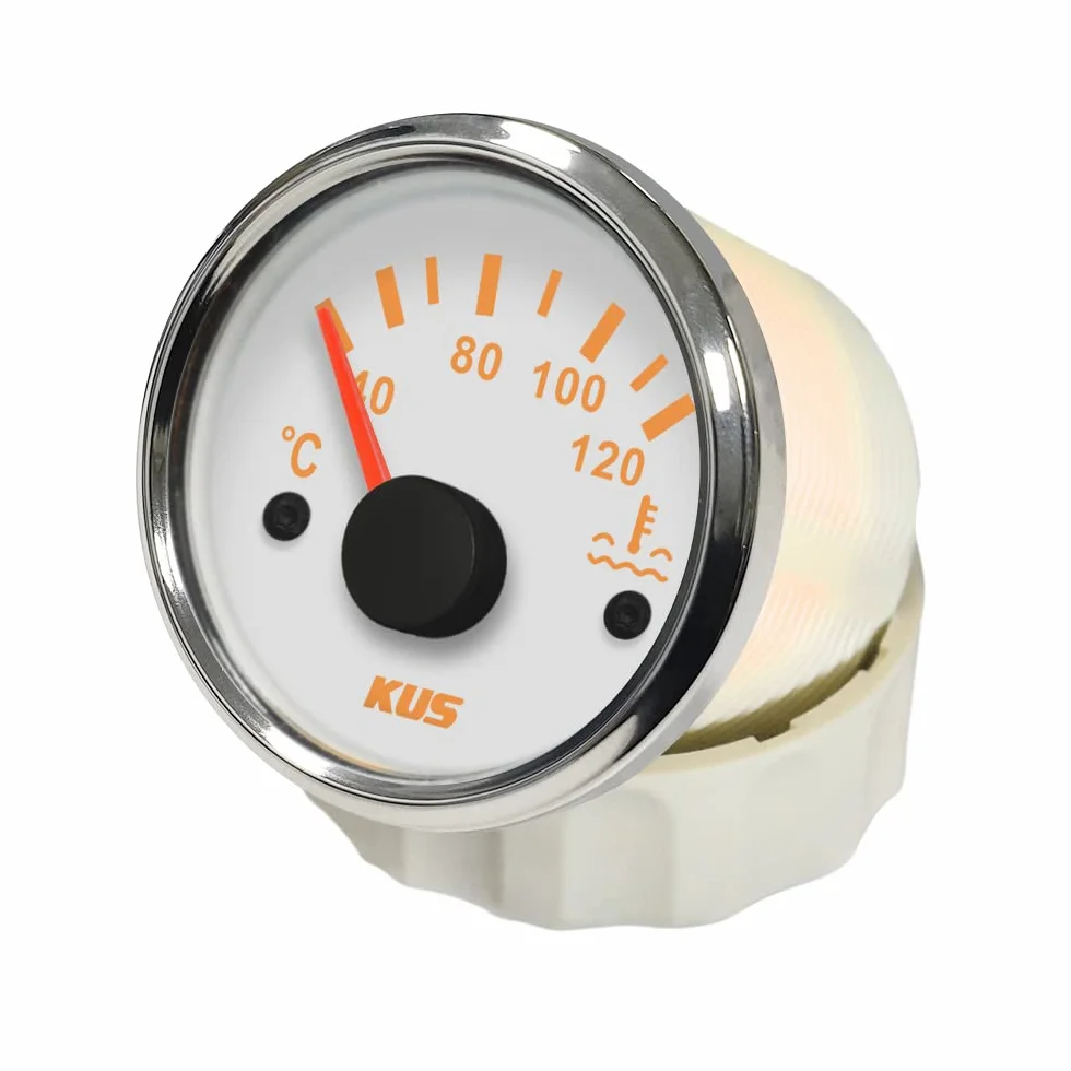 KUS - Indicador de temperatura del agua impermeable de 40 a 120º C con luz de fondo de 12 V/24 V 52 mm