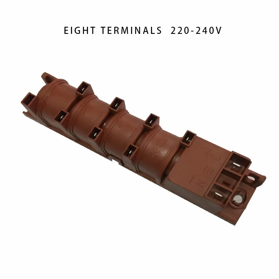 Géiser de Gas AC 220V 8 Terminales de bujía/bujía Encendedor de Pulso for la Estufa de Caldera Horno de Vapor Unidad de Encendido electrónico Universal