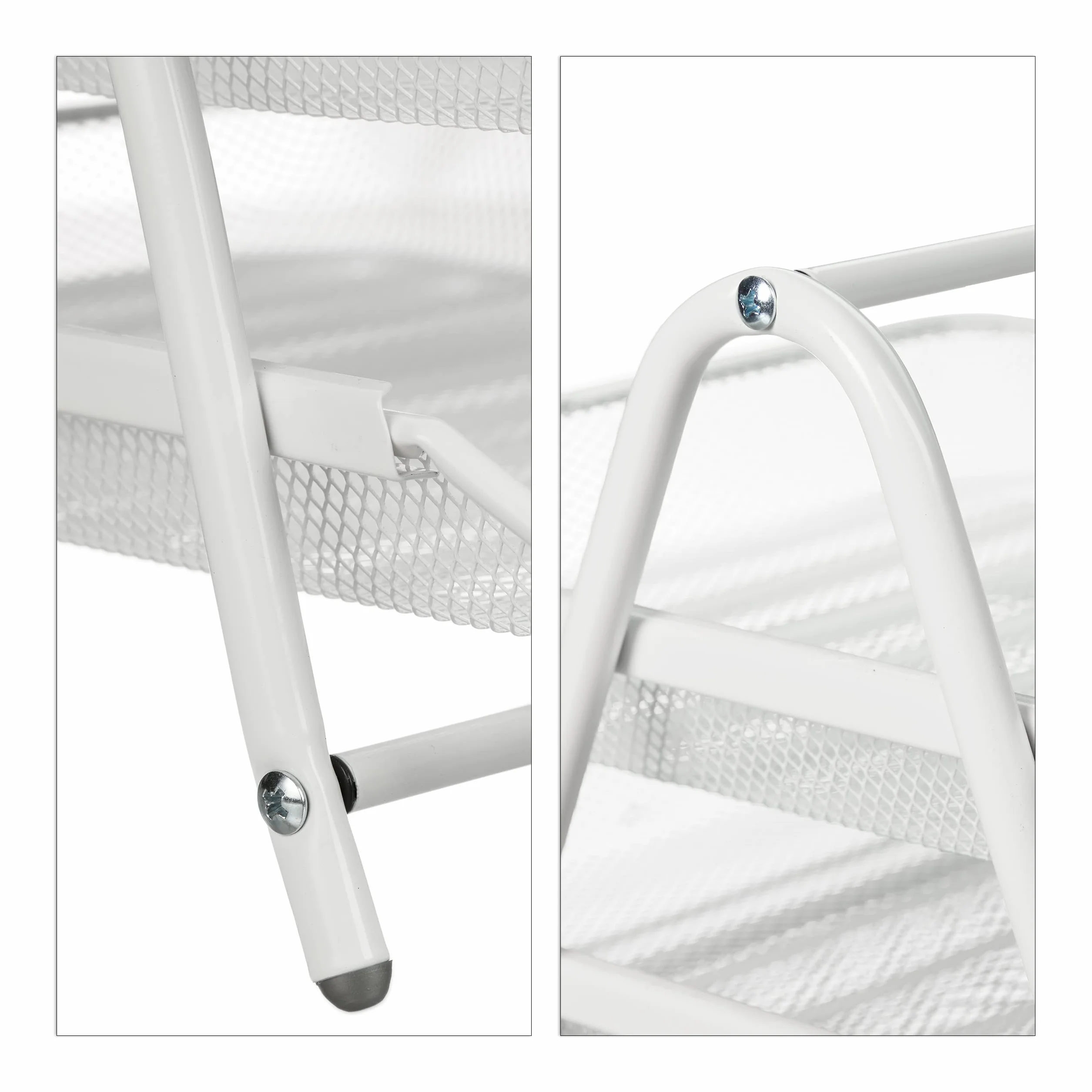 Relaxdays Organizador Oficina 3 Niveles, Bandeja Documentos Metal, Soportepara Papel A4, 26,5x29,5x35,5 cm, Blanco