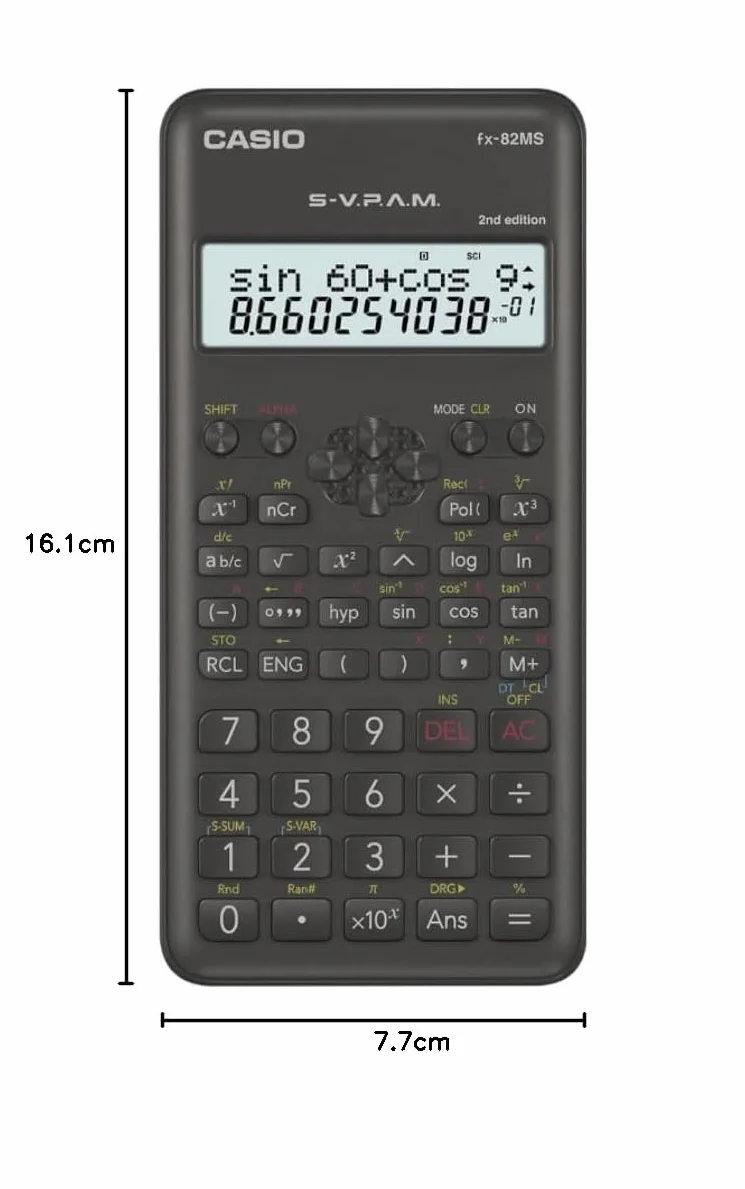 Casio FX-82MS-2-S-ET-B Calculadora Científica Gris Oscuro