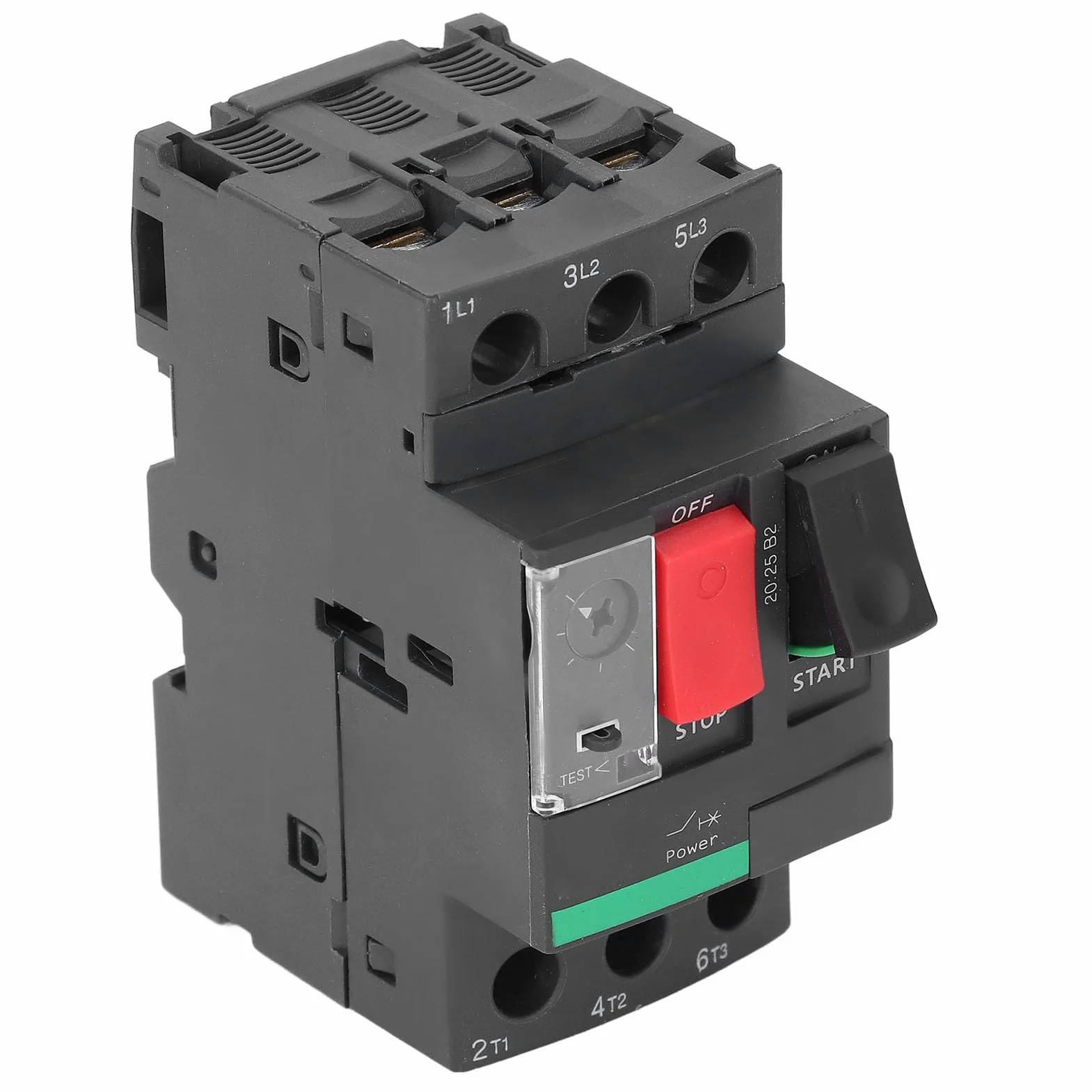 Disyuntor de Motor de 2,5 A 4 A, Interruptor Protector de Circuito con Control de Botón, Montaje en Riel de 35 Mm, para Cargas Resistivas, Capacitivas e Inductivas