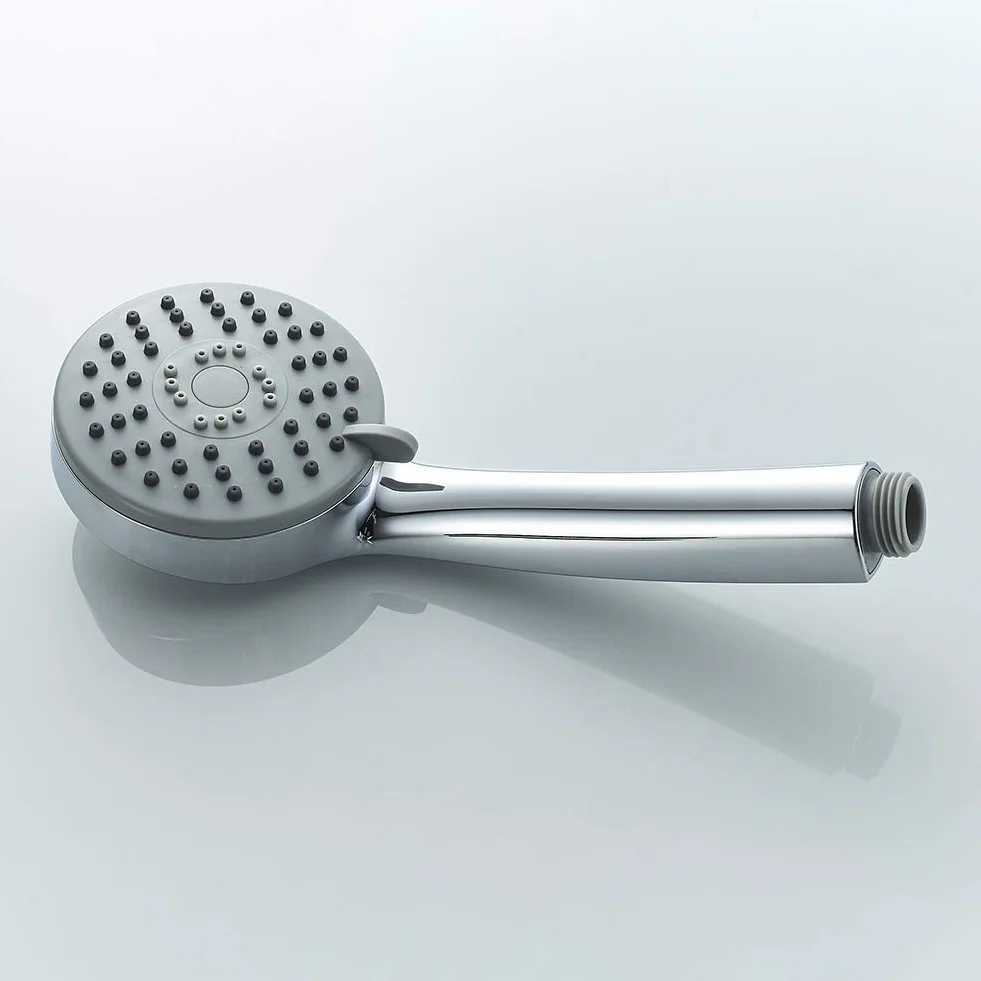Ibergrif, M20903 Conjunto Soporte Ducha Pared, Barra Ducha con Jabonera, Manguera, Alcachofa, Soporte, Plata