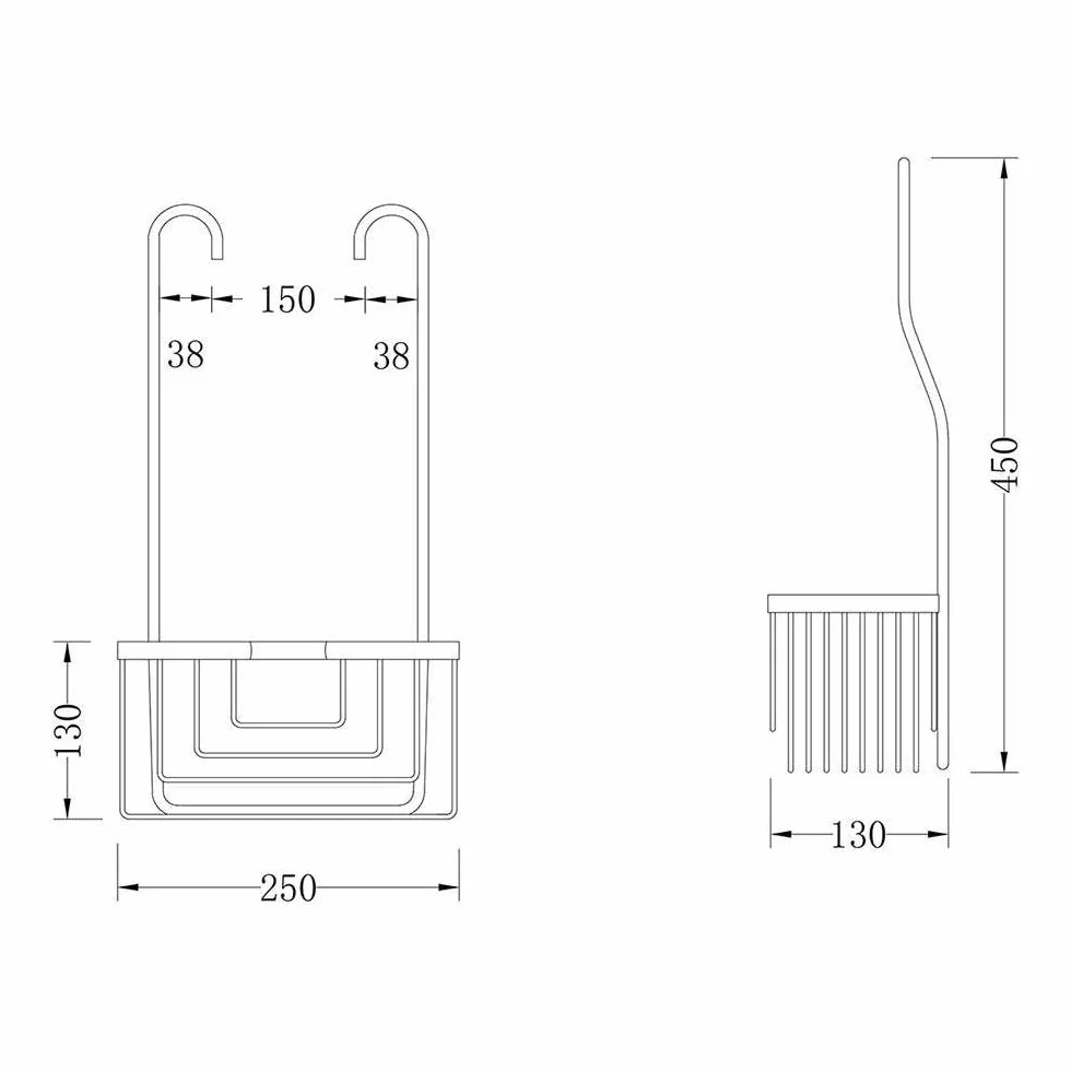 Kibath Cesta Portageles Estante de ducha para colgar en grifería. Sistema antibalancelo. Facil instalacion sin hacer agujeros ni taladros.
