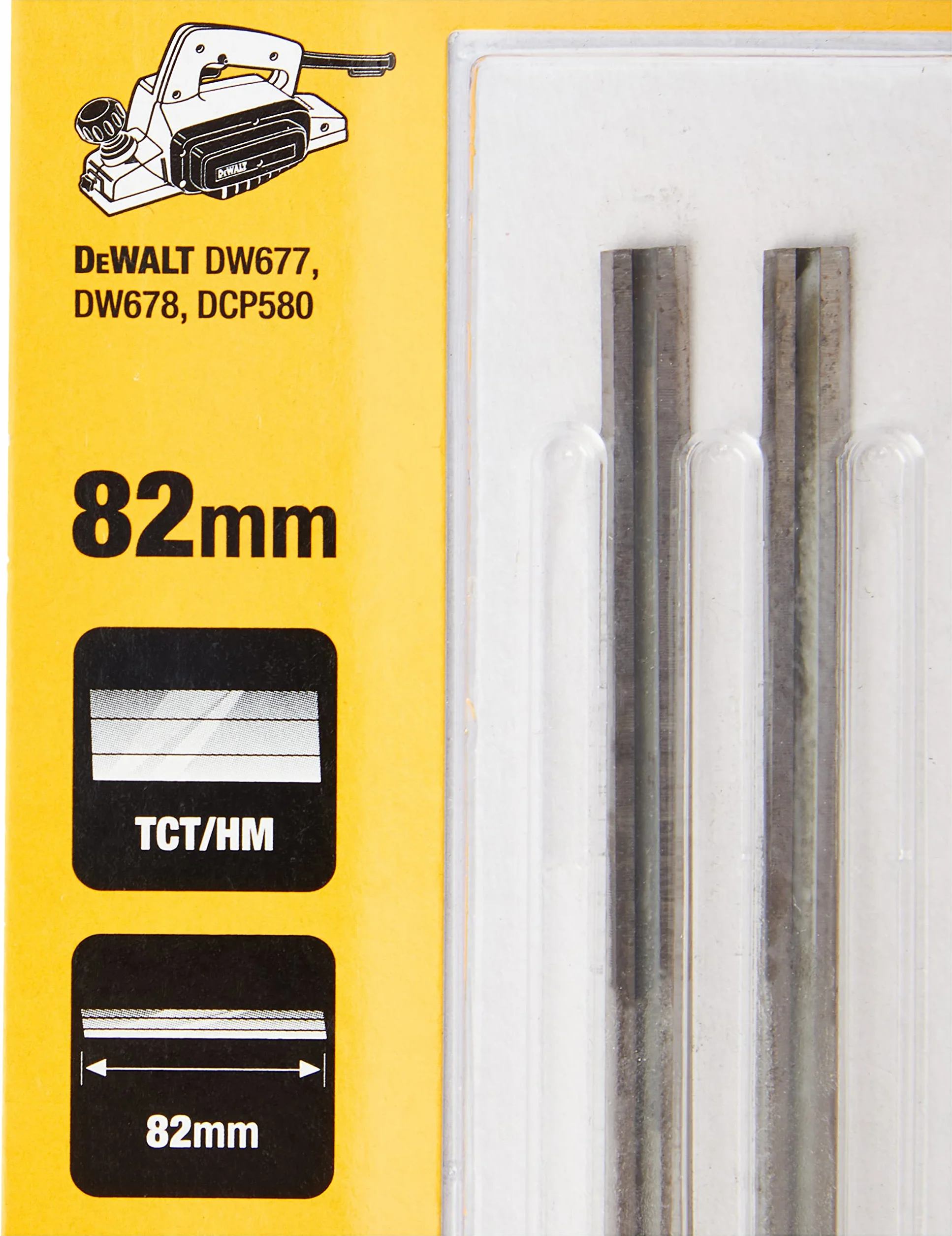 DeWalt 7220282 Hoja Reversible Para Cepillo De Tct De 82 Mm, DT3906-QZ, 82Mm