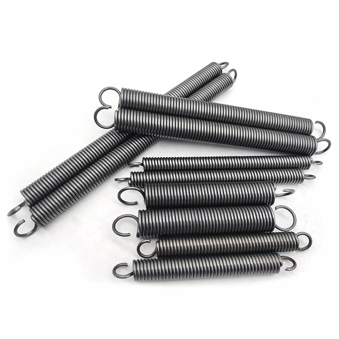 2 Piezas Muelle de extensión de acero para muelles con gancho spring, diámetro del alambre 3.5mm, OD 39mm, Longitud 200mm, Resorte de tensión de fuerza