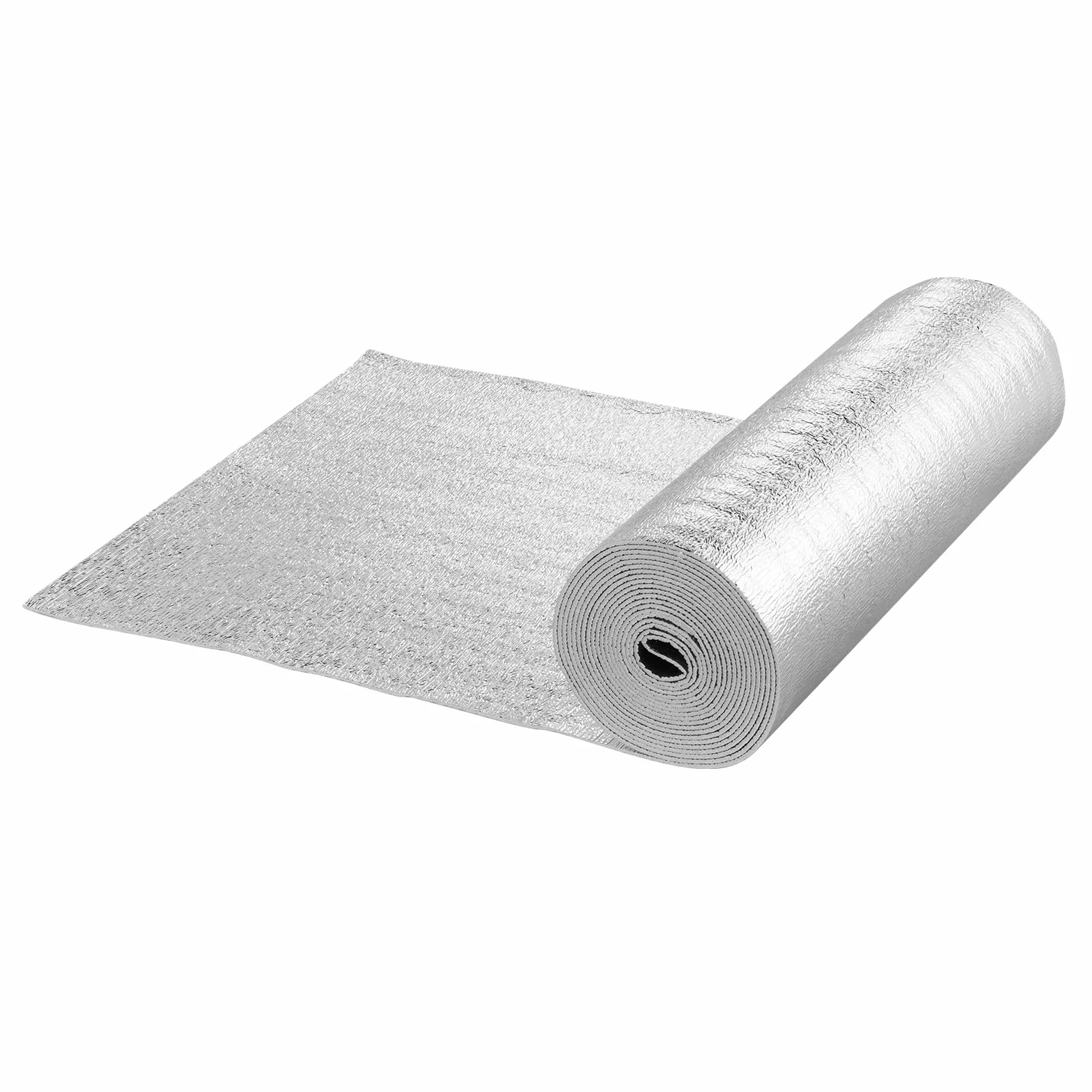 VEVOR Aislamiento Térmico Reflectante Doble Rollo de Aislamiento Barrera Radiante 7,6 x 0,6 m Núcleo de Espuma EPE Espesor de 3,2 mm Lámina de Aluminio Doble Cara para Ventana, Techo de RV