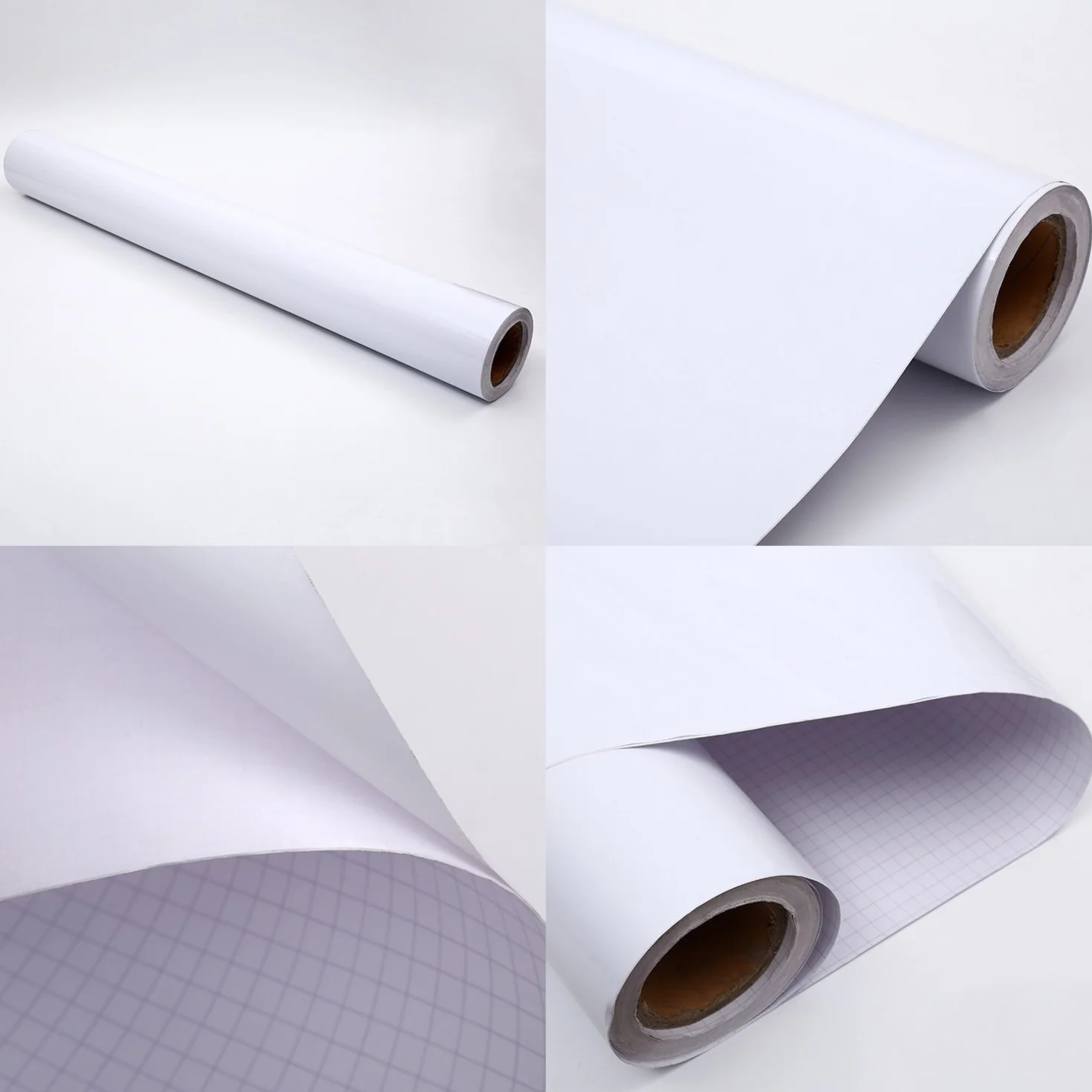 FENTIS Papel Adhesivo Blanco 44x200cm Rollo Película Autoadhesiva para Pizarra Borrado en Seco