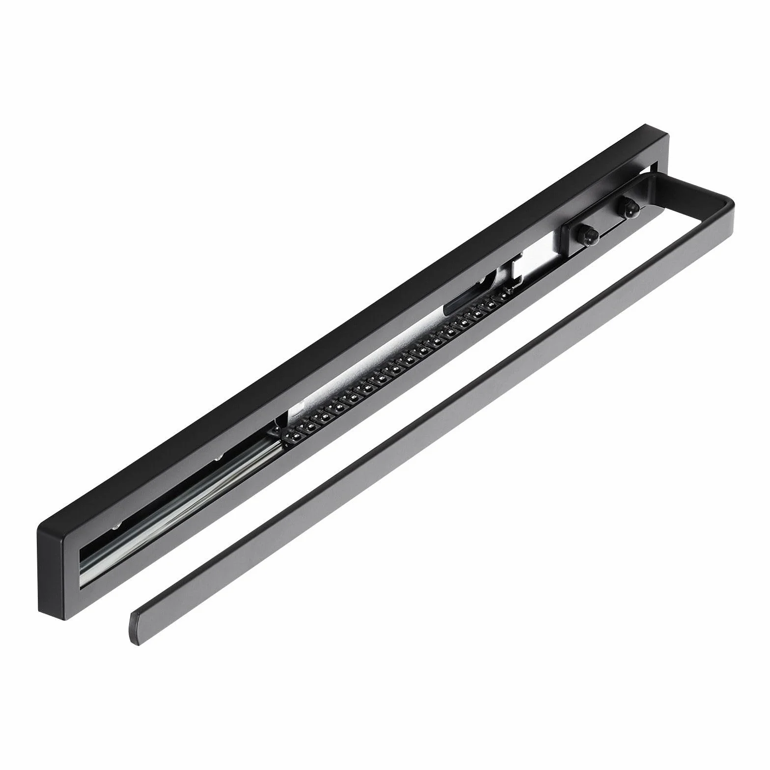 SOTECH Toallero extraíble Style de 1 Brazo Negro 415 mm de extensión 300 mm Toallero para Montaje Lateral y bajo Lavabo en baño y Cocina