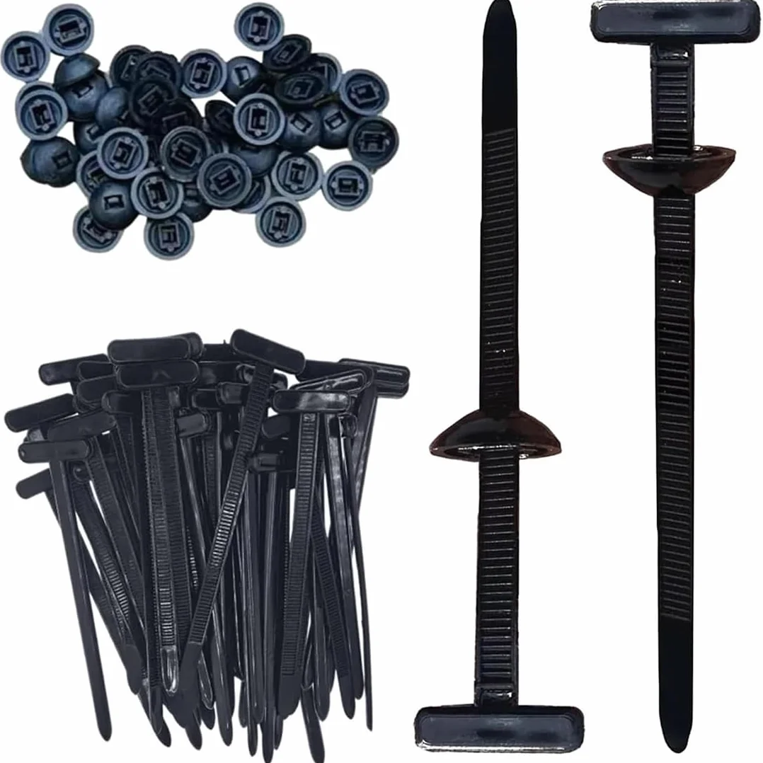 50 Piezas Bridas Plastico, Bridas, Hebillas para Bridas, Nailon-Bridas, Plástico-Bridas, Universales, Autobloqueantes, Resistentes, Para Reparaciones Automáticas, Uso Cotidiano