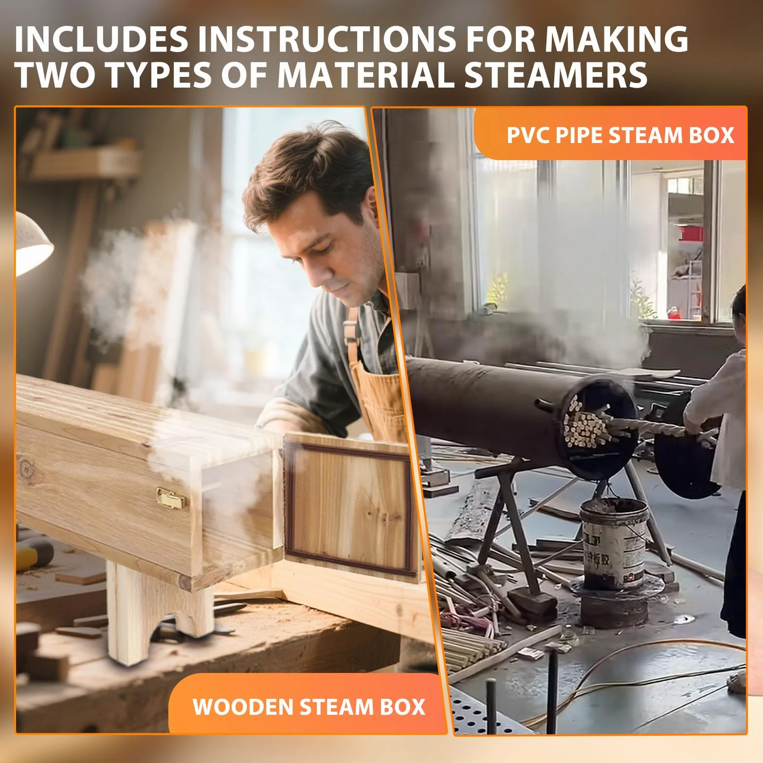 Generador de vapor para doblar madera, kit de vapor eléctrico de madera de 1000 W con potencia de 9 etapas, control remoto de 10 m, triple seguridad, caja de vapor de 3 L para proyectos de madera y