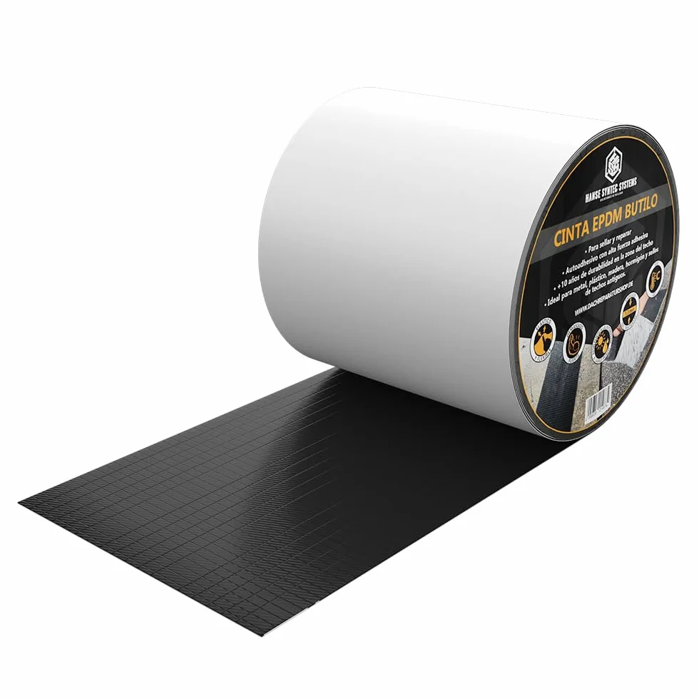 HSS Cinta de Butilo EPDM reforzada con tejido (10cm x 5m), cinta impermeable, cinta de sellado de alta calidad, cinta de butilo, resistente al envejecimiento, a la corrosión y a los rayos UV