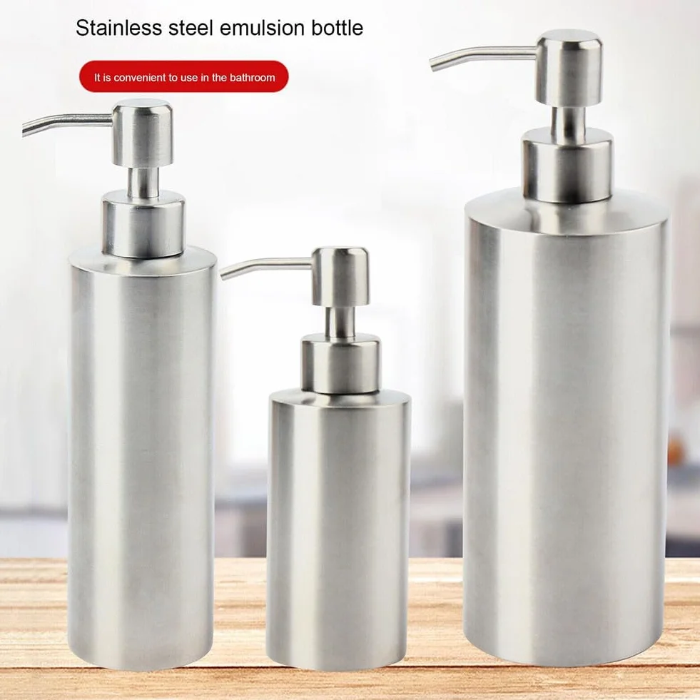 Dispensador de jabón de acero inoxidable 304 de 350 ml para baño cocina