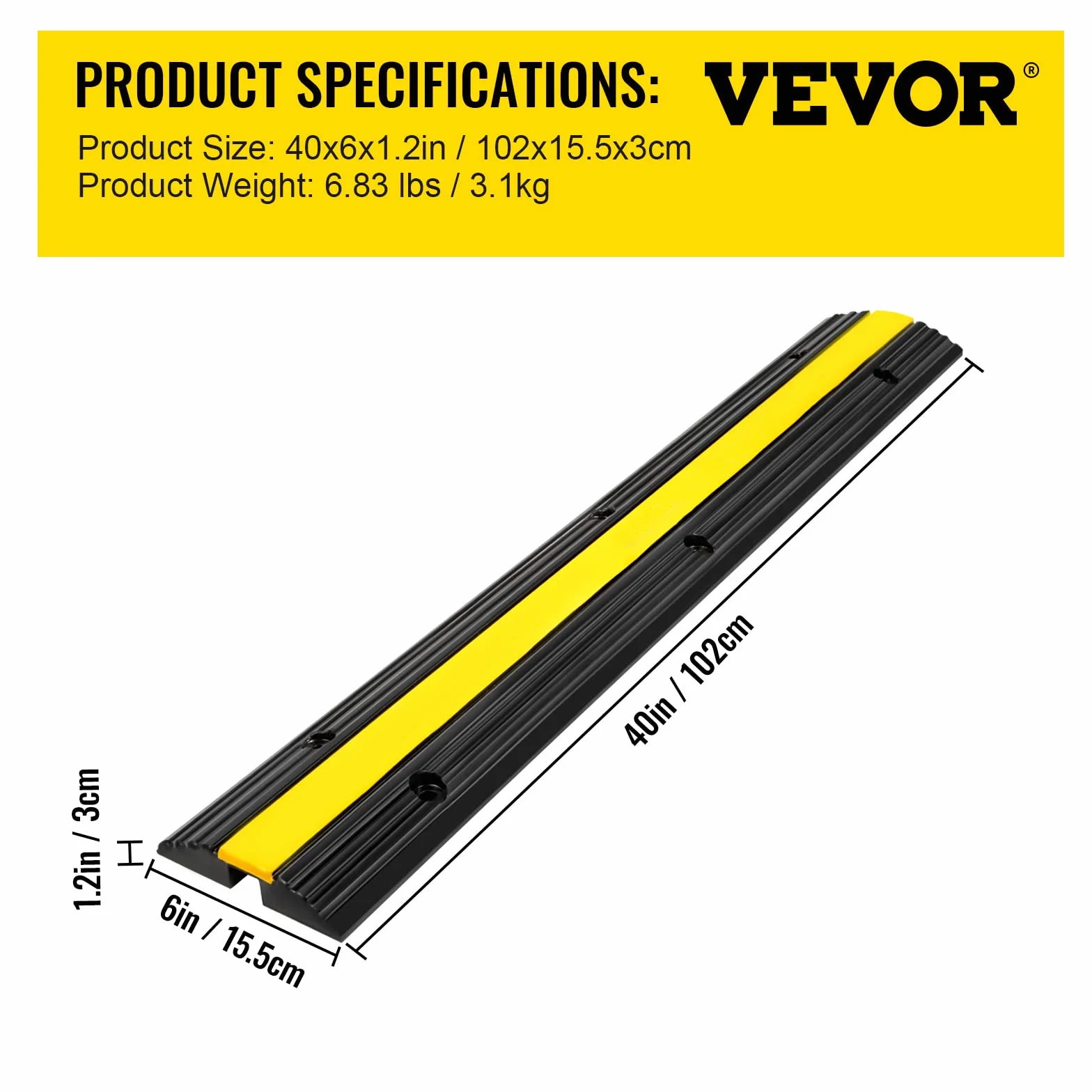 VEVOR Barandilla de protección exterior 4 unidades 18000 lbs cable de paso