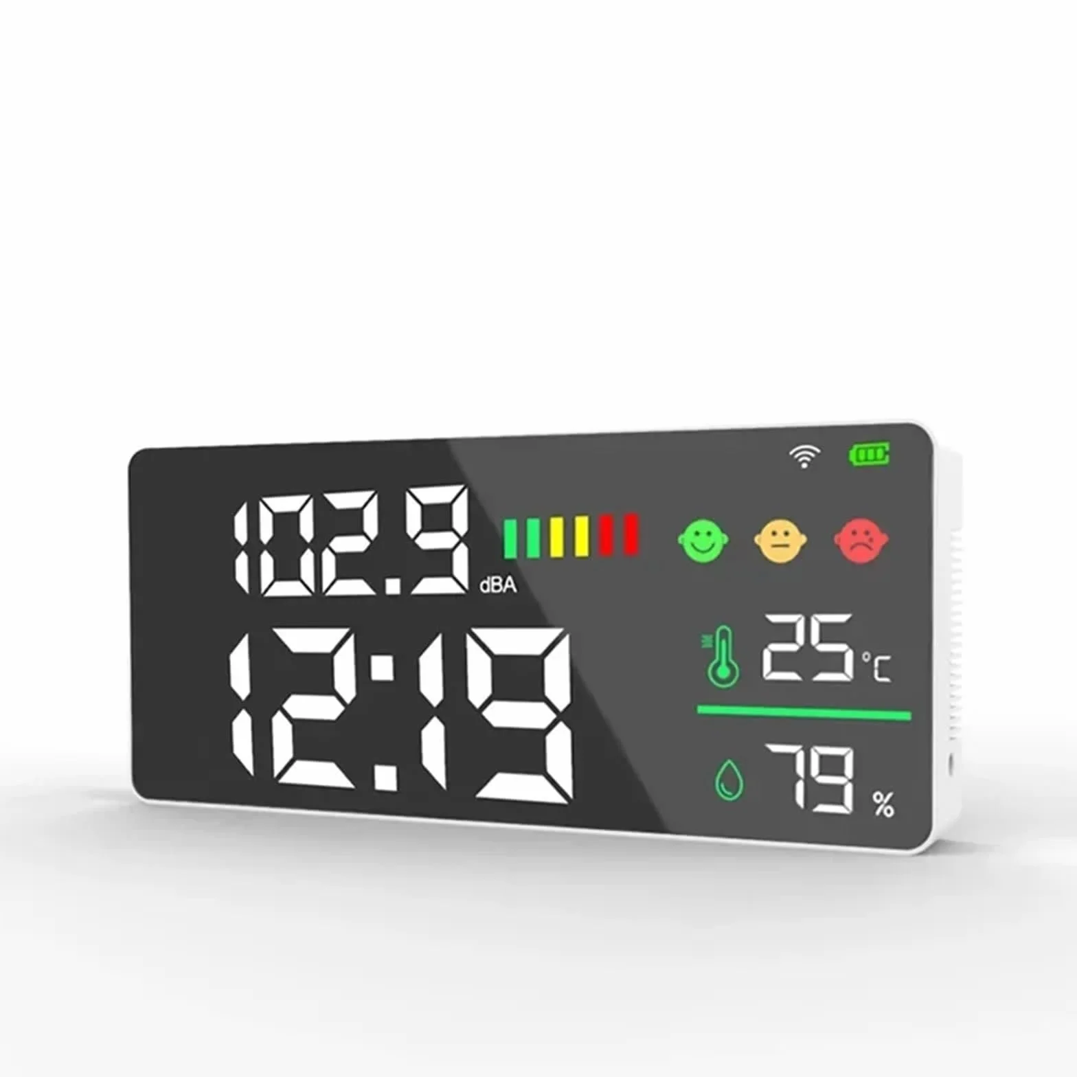 Detector de ruido WIFI Tuya con monitor de decibelios, sensor de temperatura y humedad, pantalla LED
