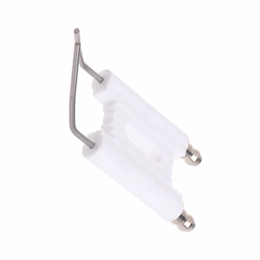 Electrodo de Encendido de Chispa de cerámica de Doble Varilla, máquina de combustión, Estufa de Gas y Combustible, electrodo de Encendido, Blanco + Plata