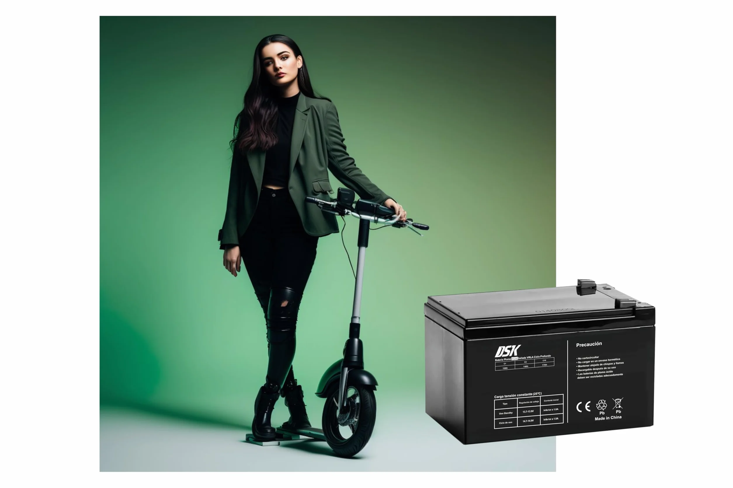 DSK Batería de Plomo AGM Sellada VRLA 12V 18Ah Recargable sin Mantenimiento para Alarmas, Seguridad, Juguetes Eléctricos y SAI. Alta durabilidad larga vida útil. Compatible con terminales F1 y F2