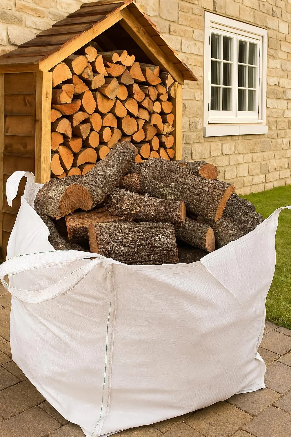 Cajón Leña de Encina 1200kg (3x400). Leña para Chimenea, Caldera y/o Estufa. Leñas de Las más duras Que Hay. Tiene una Larga consistencia y duración. Troncos medianos. Leñas Encina.