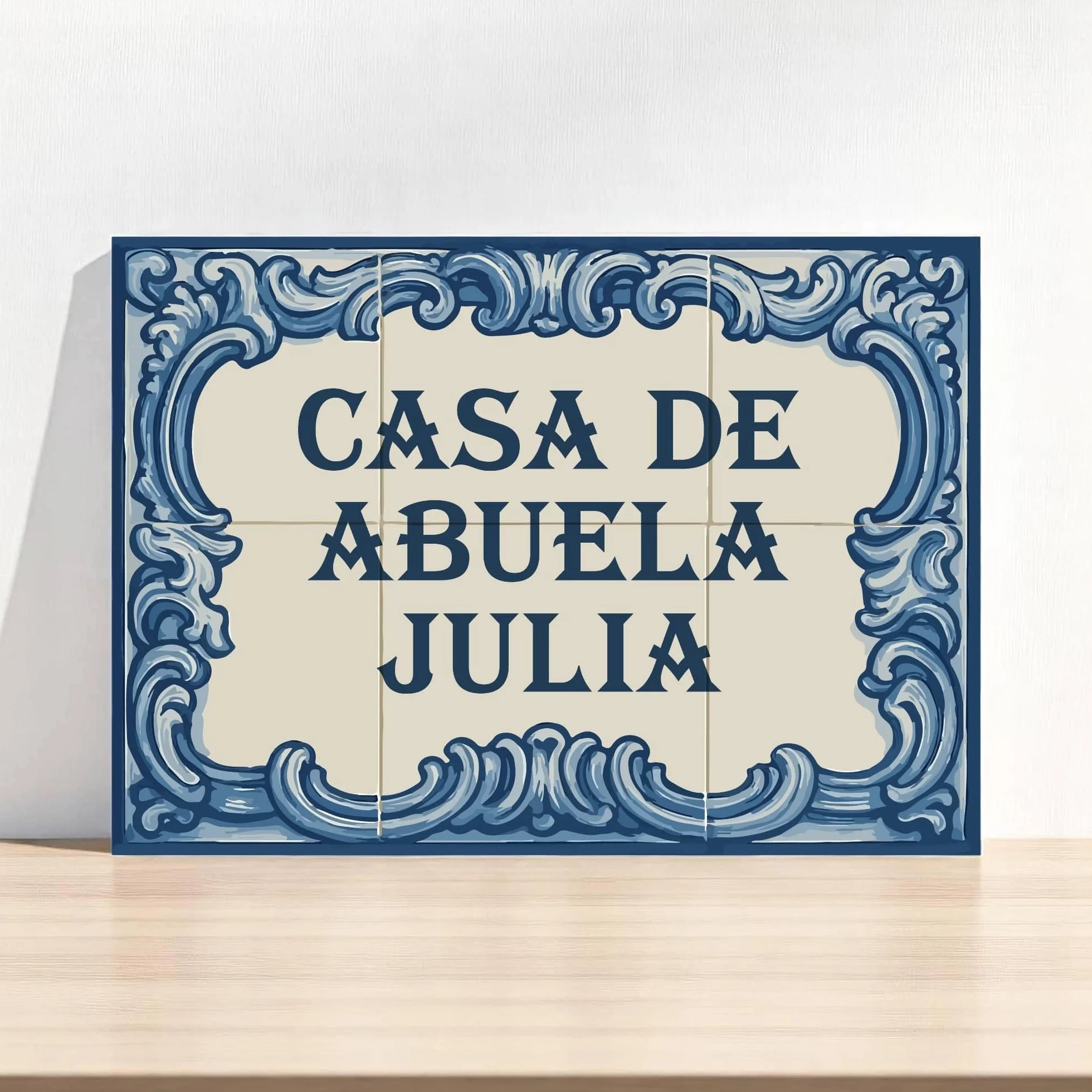 Azulejo personalizado estilo andaluz con texto 30x20 - Diseño 1, cerámica