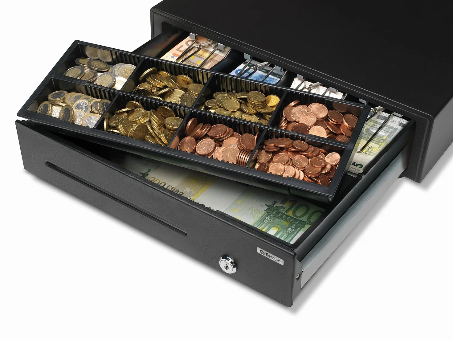 Safescan 4141T1 Gaveta ajustable para cajón portamonedas - 4 apartados para billetes, 8 para monedas - Compatible con SD-4141, HD-4141S