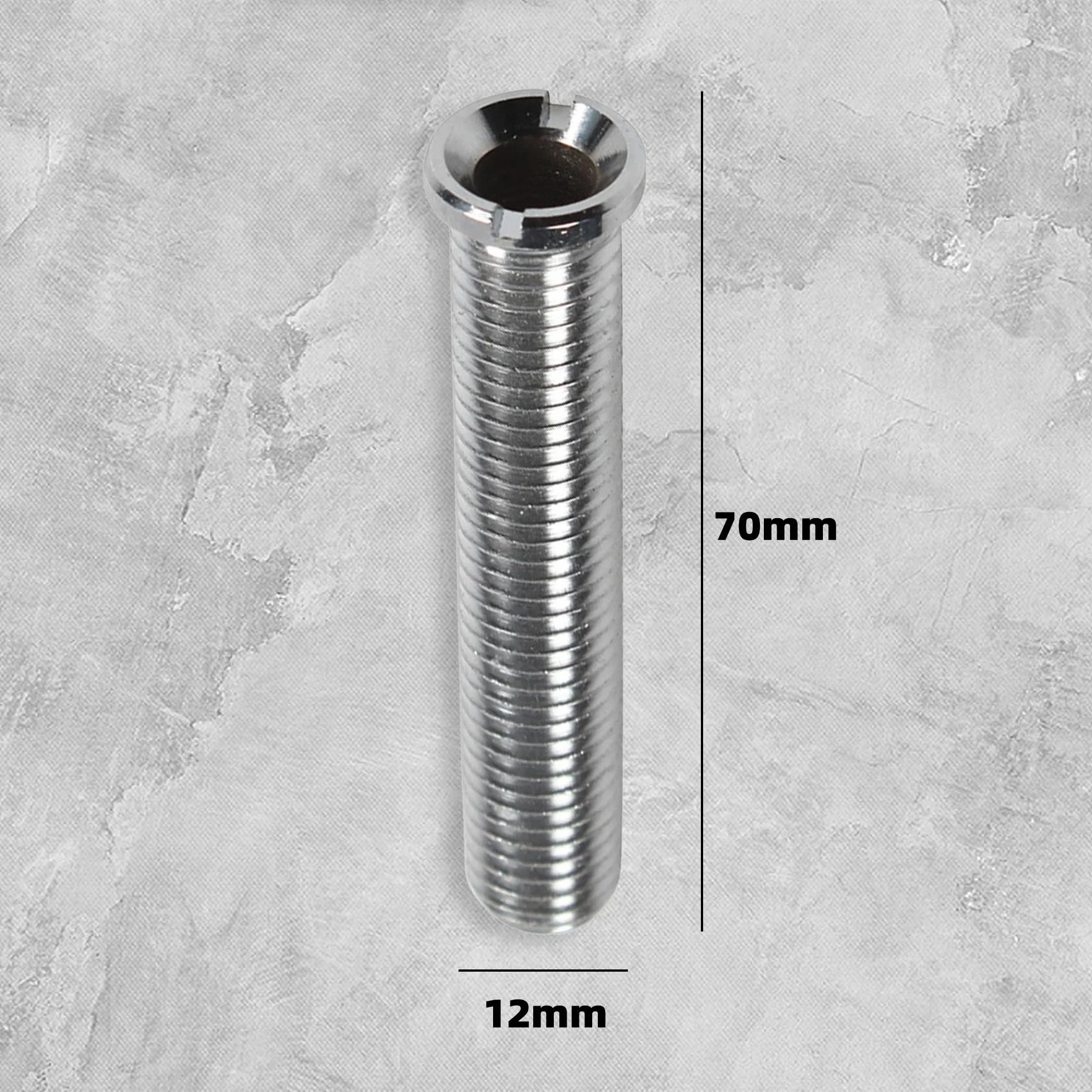 ANBOO M12 x 70 mm Fregadero de Cocina, Tornillo Hueco para Fregadero, Tornillo Hueco de Latón para Válvulas de Cesta de Colador, Tapón de Colador, Cocina (Plata)