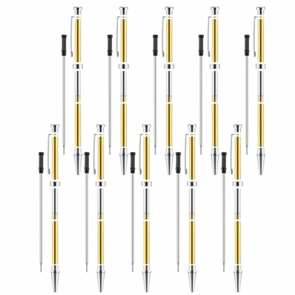 Kit de 10 bolígrafos para torneado de madera de 7 mm, plateado