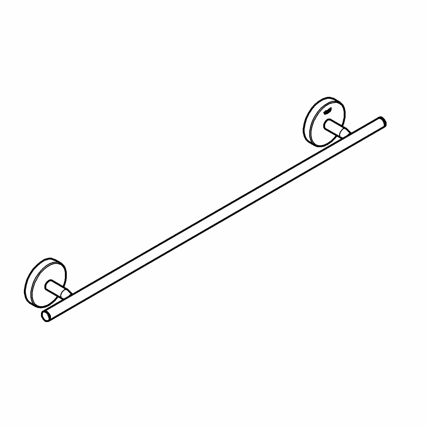 Grohe Start Cosmopolitan QuickFix - Barra de Toallas 52cm, Cromo, para Pegar (Pegamento QuickGlue A2) o atornillar, Ref. 41166000