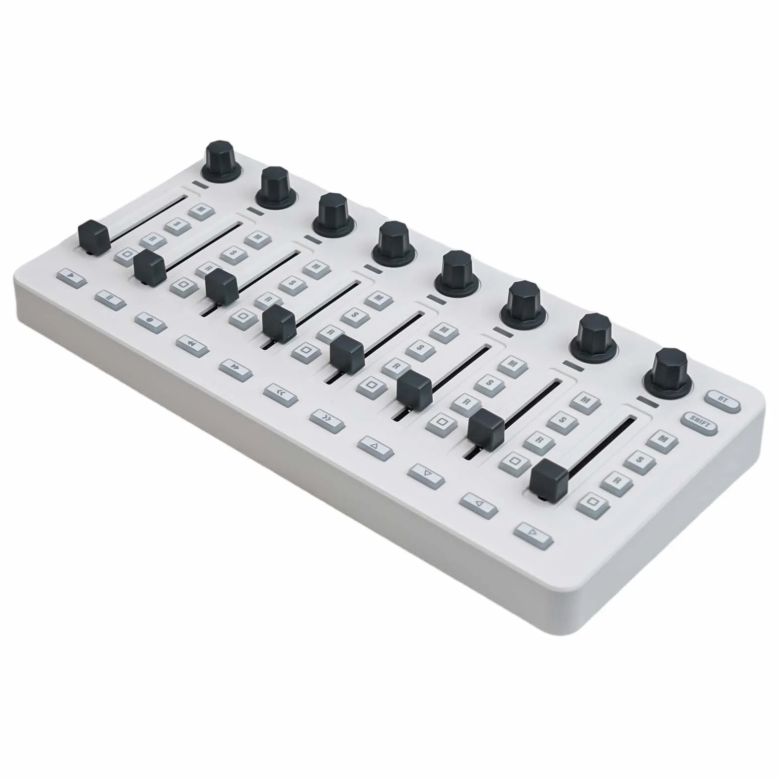 Portátil para controlador midi para producción de música, inalámbrico BT alimentado por USB para mini mezclador de teclado con 8 perillas giratorias para control de sintetizador virtual de 25,5 cm