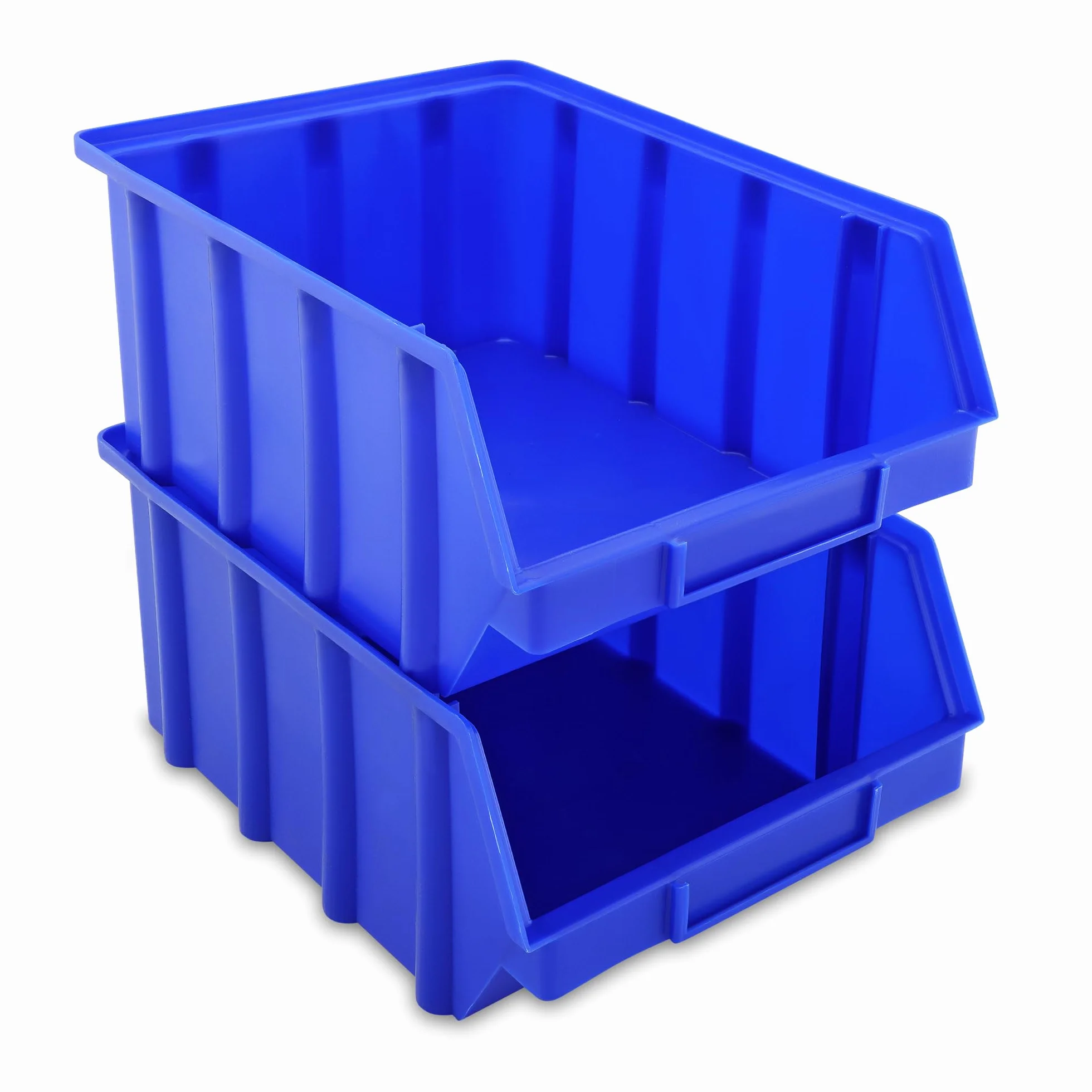 15 unidades Cajas – Azul – Tamaño 4 (222 x 340 x 157 mm) – Apilable/Visión estante de caja/caja/caja de almacenamiento