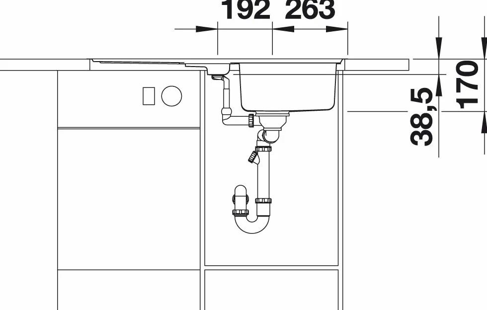 BLANCO CLASSIC PRO 5 S-IF 523663 Grifería de cocina con control a distancia de drenaje, bandeja reversible, mueble de baño de 50 cm, acabado satinado de acero inoxidable