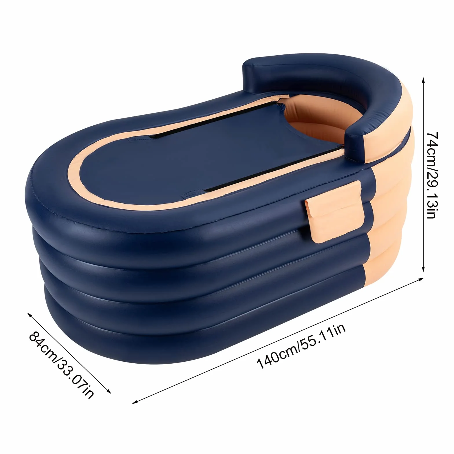 BañEras Inflables para Adultos, Plegable Inflatable Viaje Bathtub, PortáTil BañEra con Cubierta de Cremallera y Bolsa, para Baño Caliente y Hielo, 84 X 140 X 74 cm