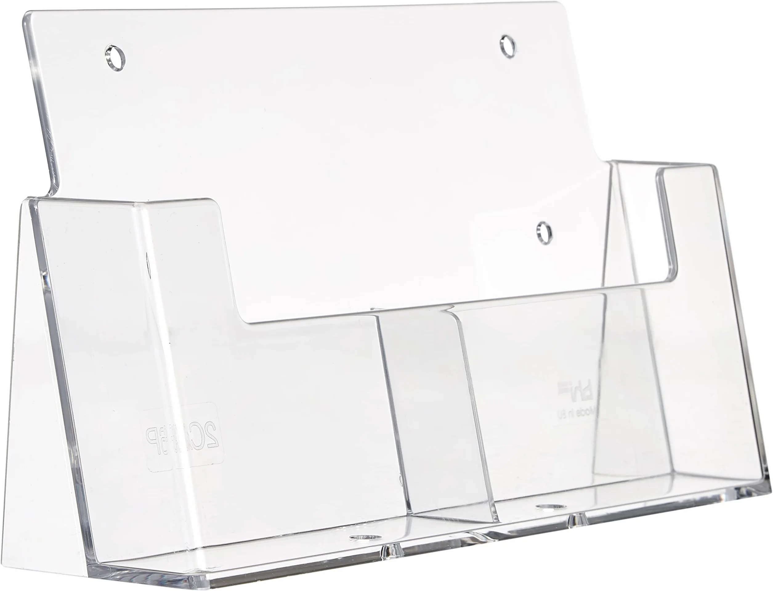 Taymar Soporte para folletos de mesa DIN A6 2 compartimentos transparente