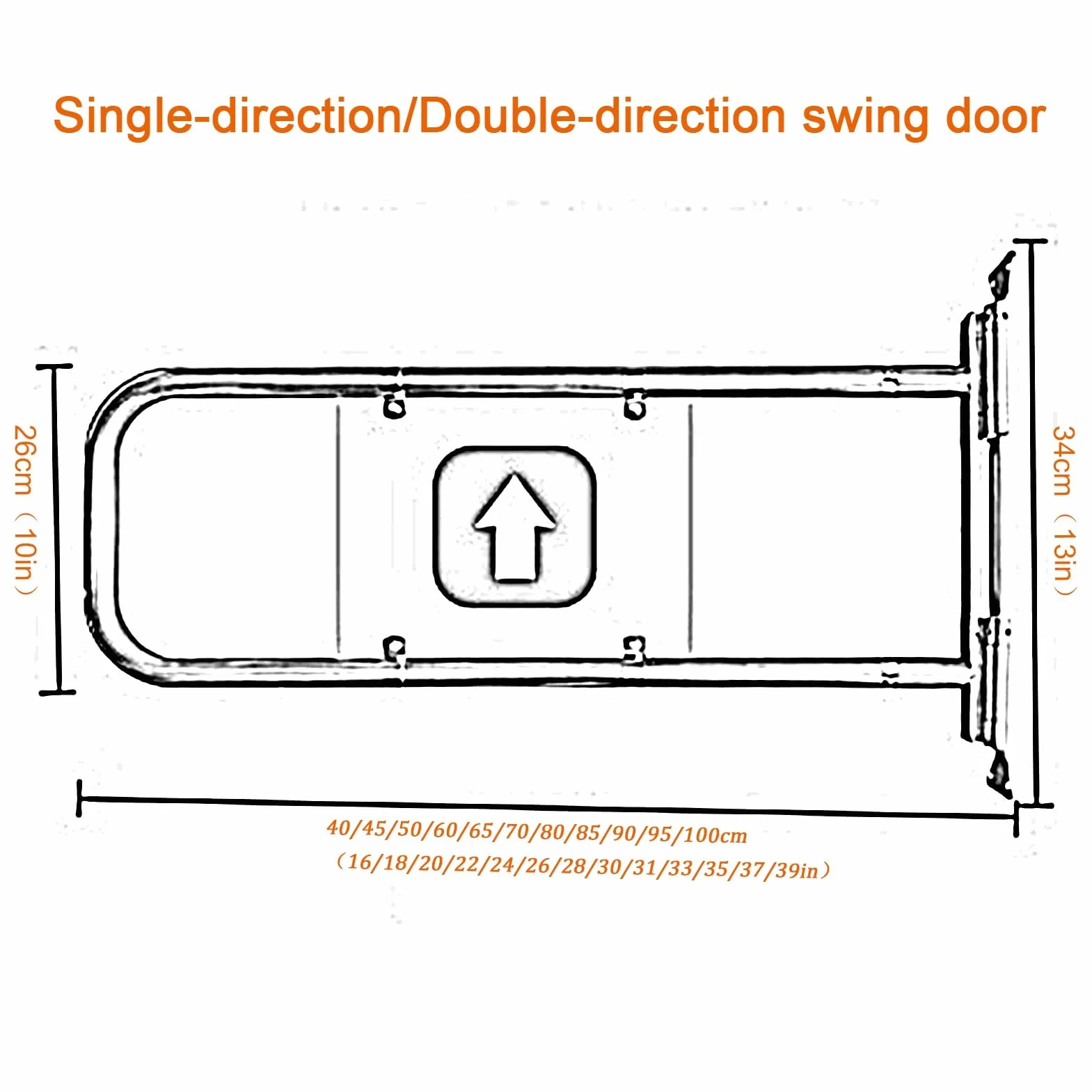 Puerta de seguridad de entrada de acero inoxidable con resorte, puerta de acceso peatonal de 1 vía, puerta batiente de supermercado, barrera de mostrador, 55 cm