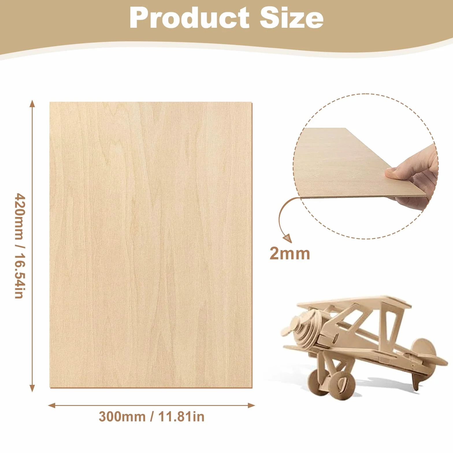 10 placas de madera contrachapada A3 de 2 mm, madera de tilo de 30 x 42 cm, placas de madera para manualidades, madera contrachapada para modelismo, pirograbado, trabajos de madera DIY (A3-420 x 300 x