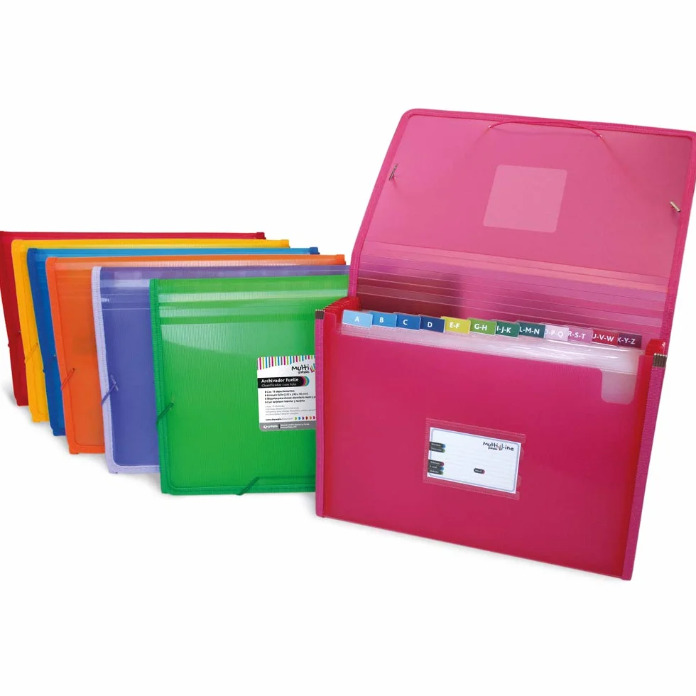 Grafoplás Carpeta clasificadora con fuelle tamaño folio azul