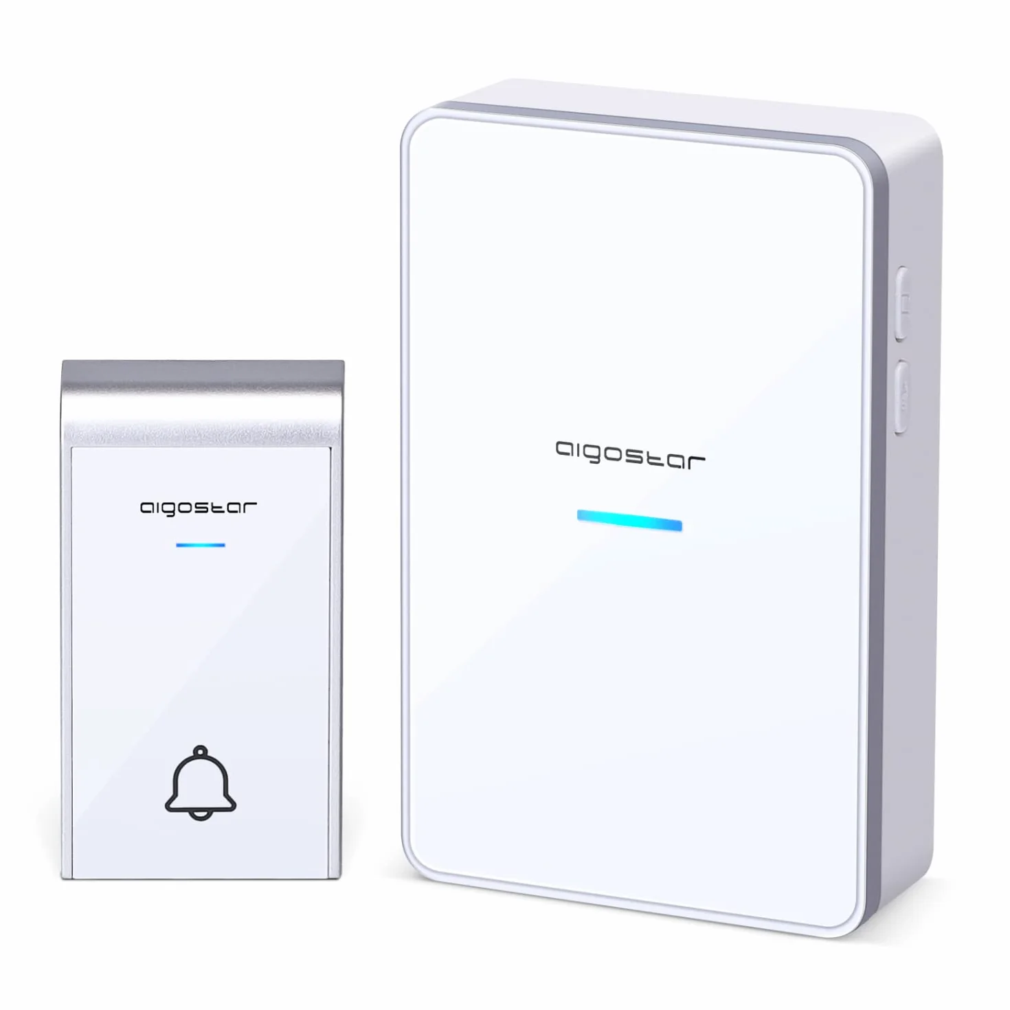 Aigostar Ring DC- Timbre Inalámbrico IP44 Impermeable para Puerta, 36 Melodías, Blanco