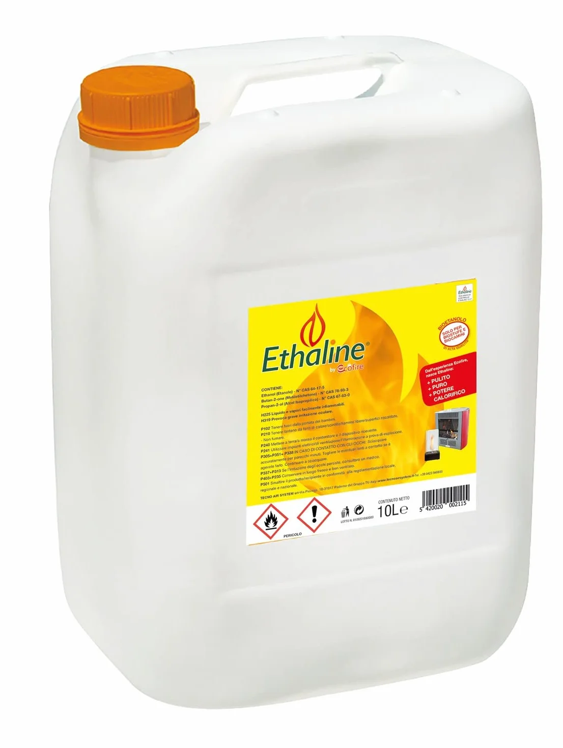COMBUSTIBLE CHIMENEA-BIO 10 LITROS ETHALINE 10 LITROS PVC ET