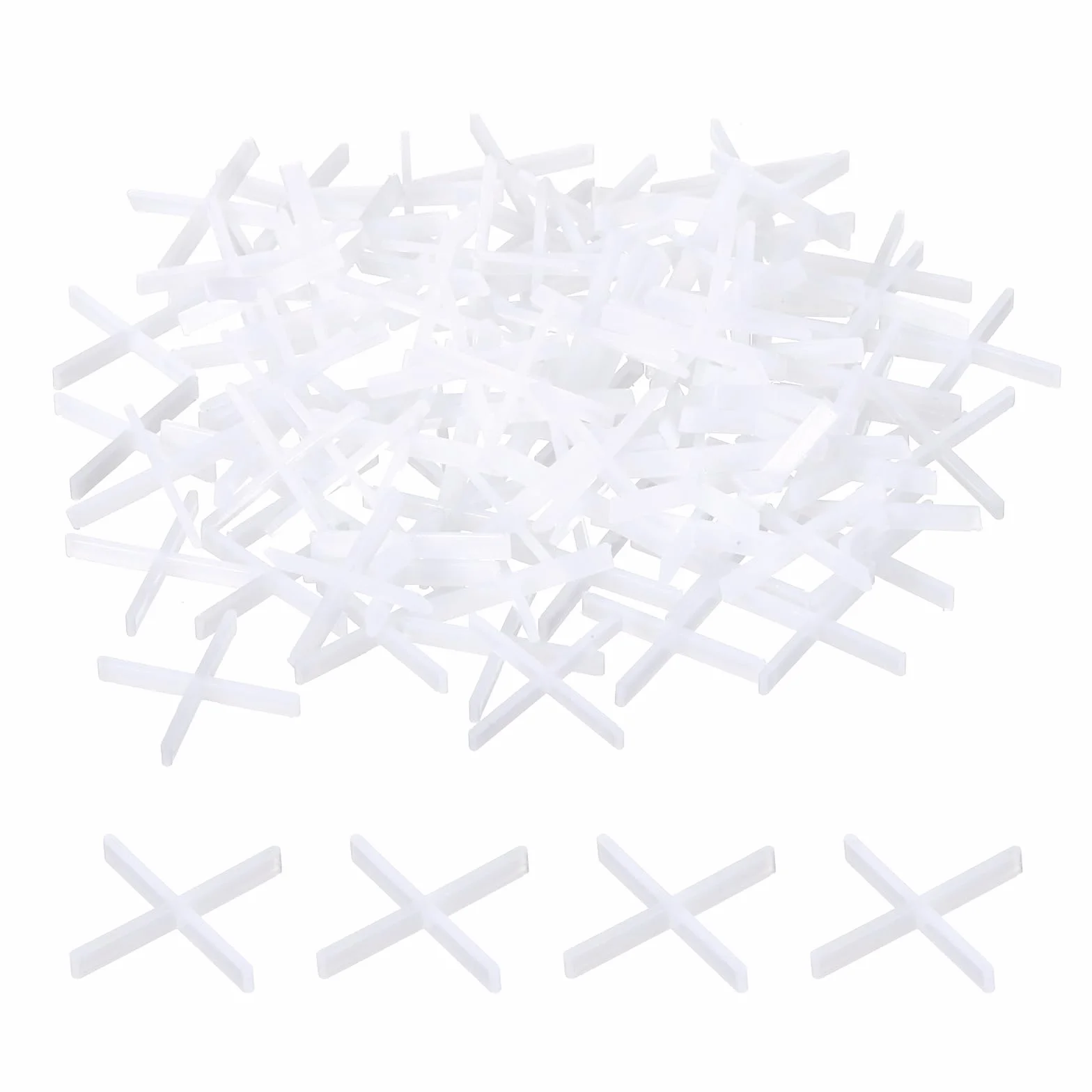 QUARKZMAN 300 Piezas Separadores de Azulejos 1mm 3/64" Separador de Plástico en Cruz para la Instalación de Azulejos de Pared y Suelo, Blanco