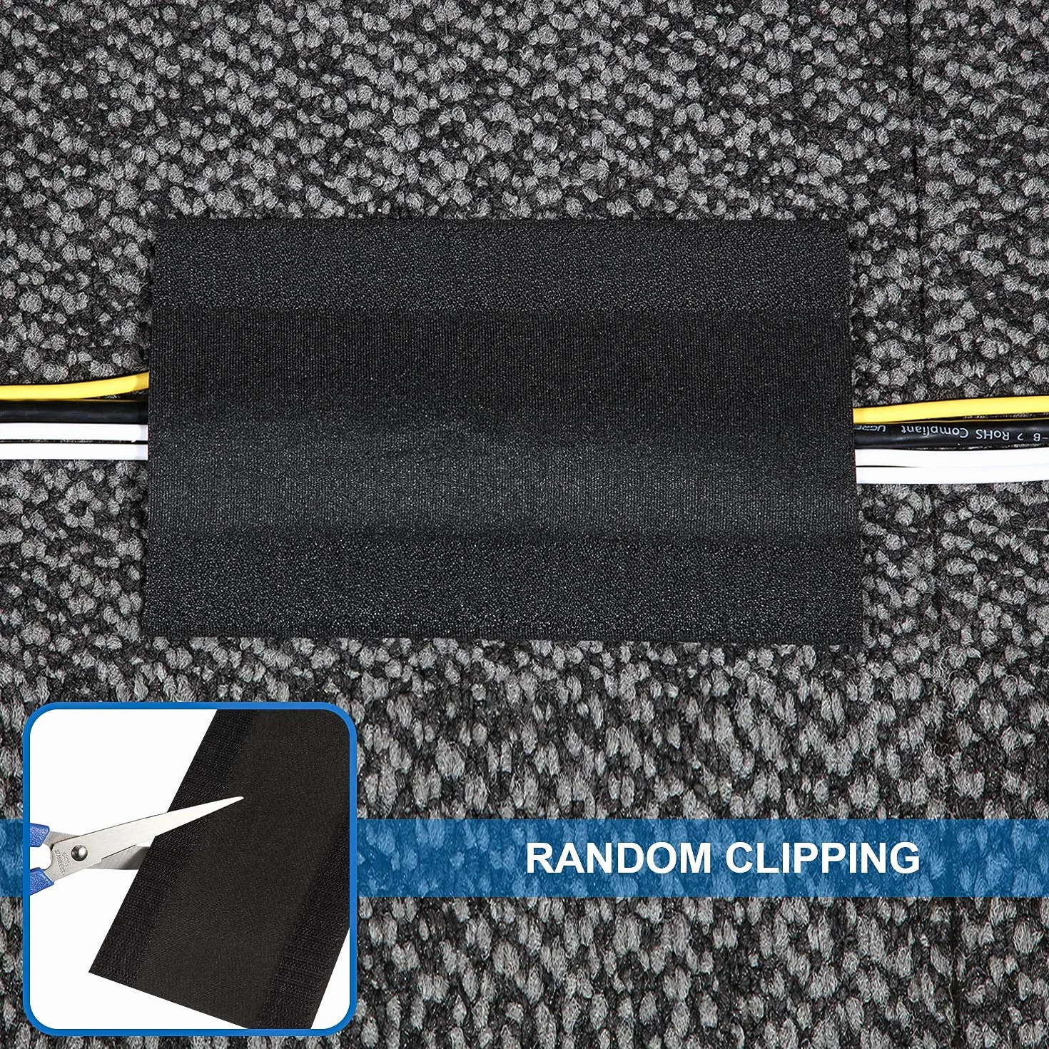 WILLBOND Cable Grip Protector de Cables para Suelo 10 pies Negro