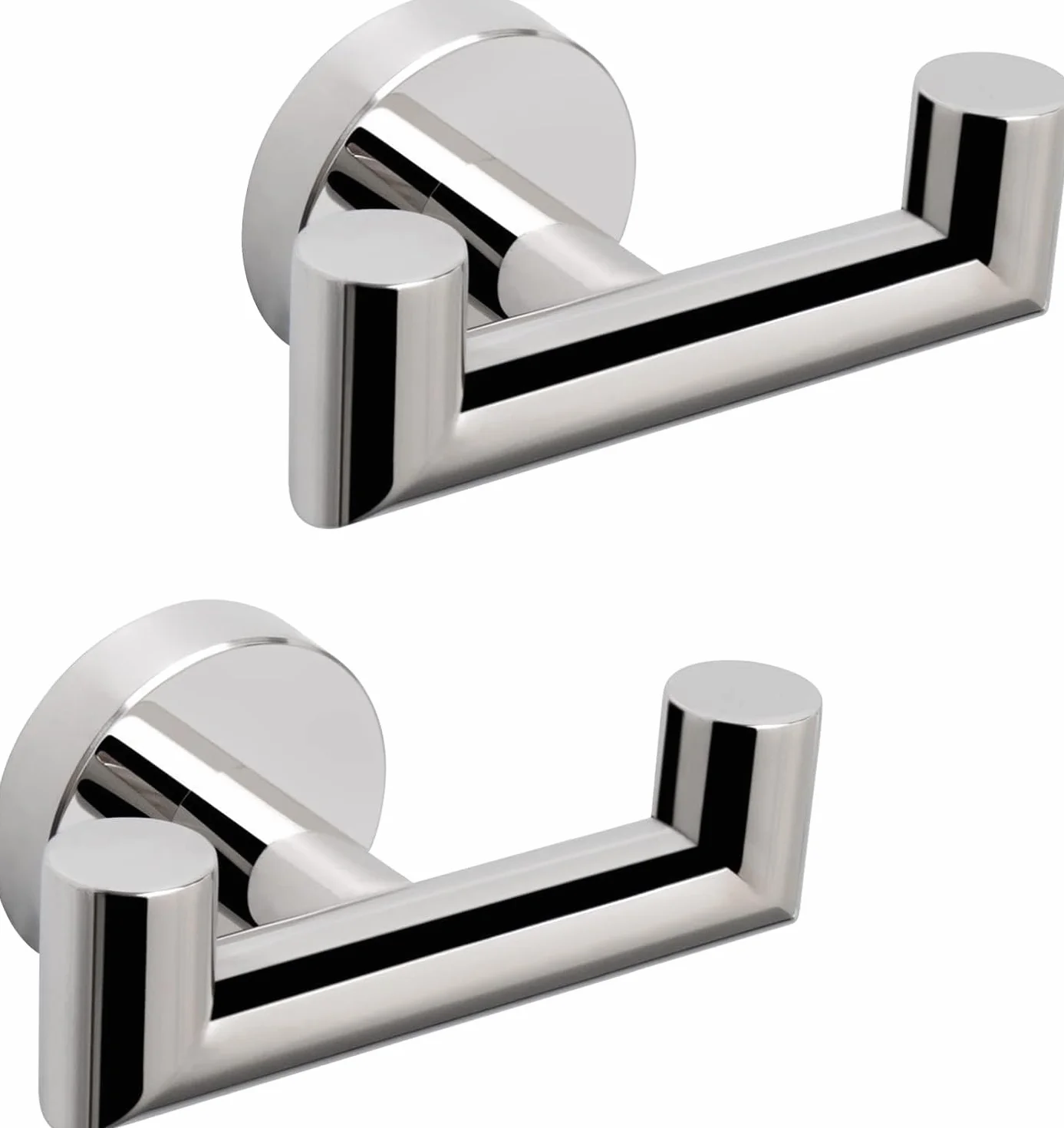 YUET 2 Piezas Ganchos para Pared, Acero Inoxidable, Colgador Toallas, Colgador para Baño Cocina Albornoz Trapos, Toalleros de Gancho de Baño con Tornillo, Montaje en Pared (Plata Pulida)