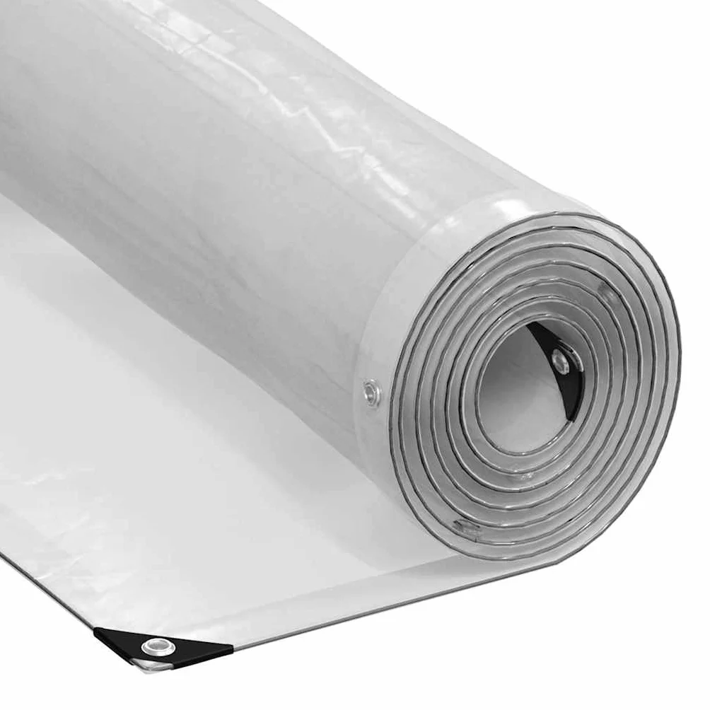 vidaXL Lona Transparente de Alta Resistencia Polietileno 4 x 8 m Impermeable con Ojales