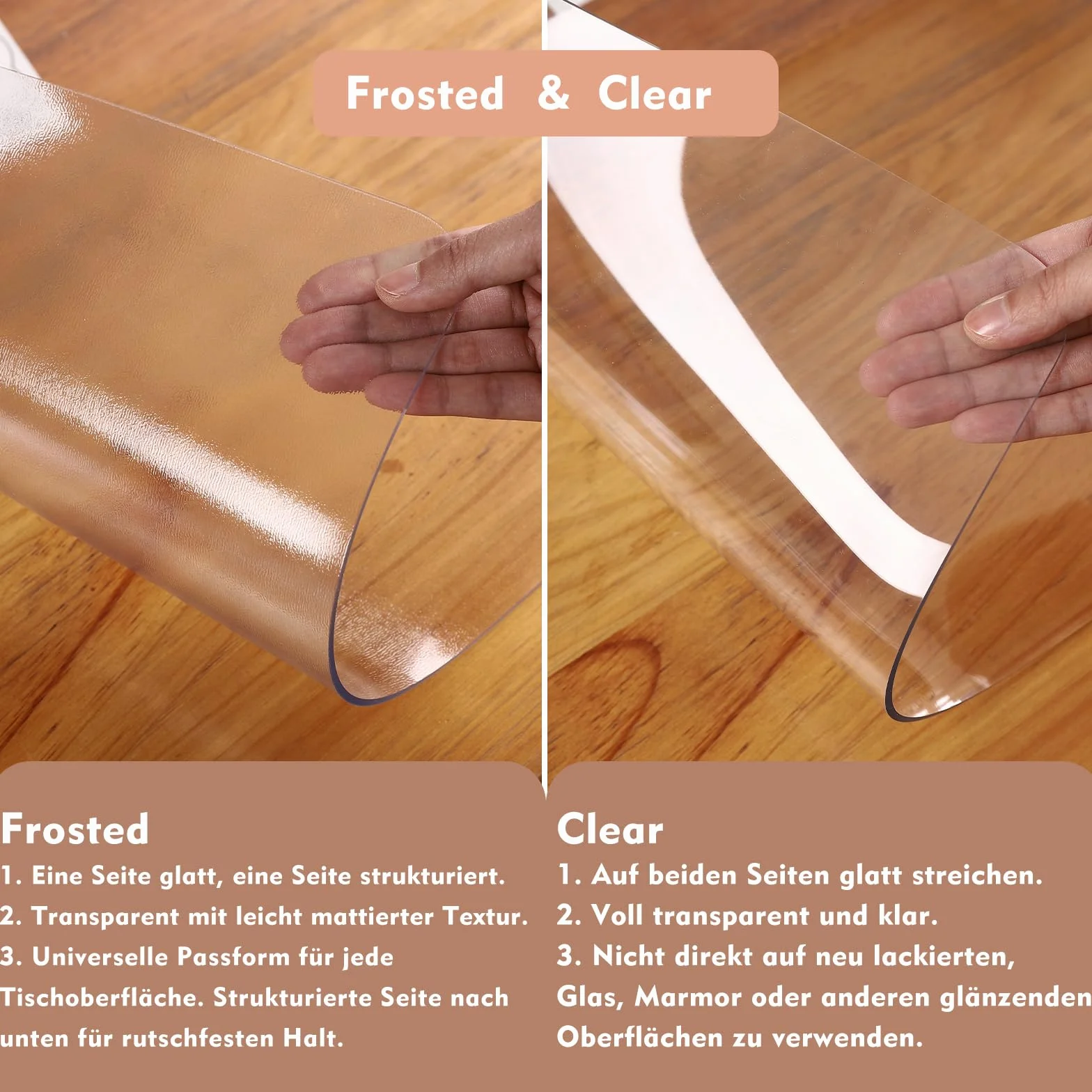 Protector de escritorio transparente PVC 60x35 cm antideslizante impermeable