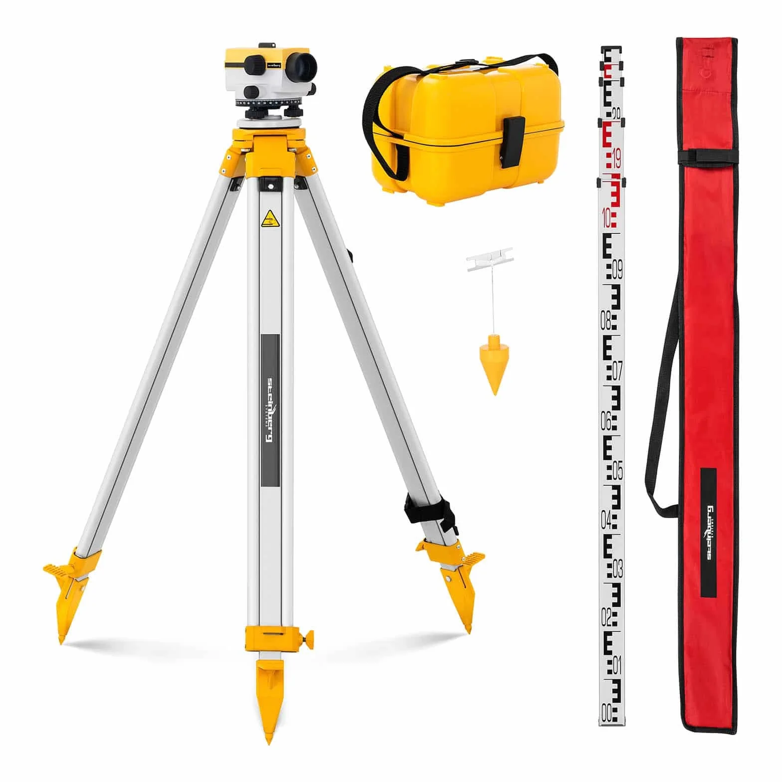 Steinberg Systems Nivel Óptico Para Topografía SBS-LIS-32/40 (Con trípode y mira, 32 aumentos, Lente 40 mm, Desviación 1 mm, Compensador amortiguado por aire)