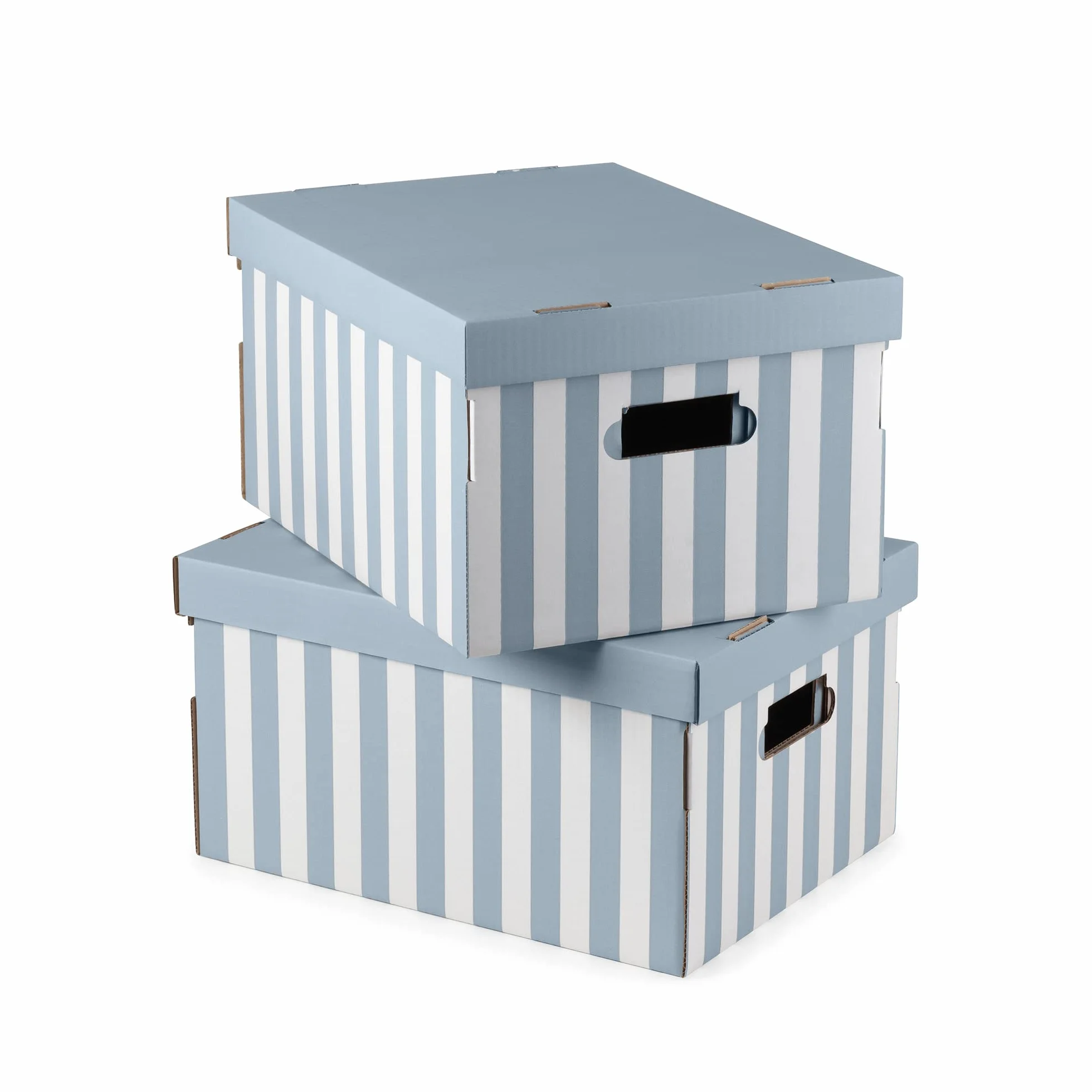 Compactor Set de 2 Cajas de Cartón para Camisas MARINIERE, Tamaño M, 40x31x21 cm, Color Azul, Fibra de Bambú -